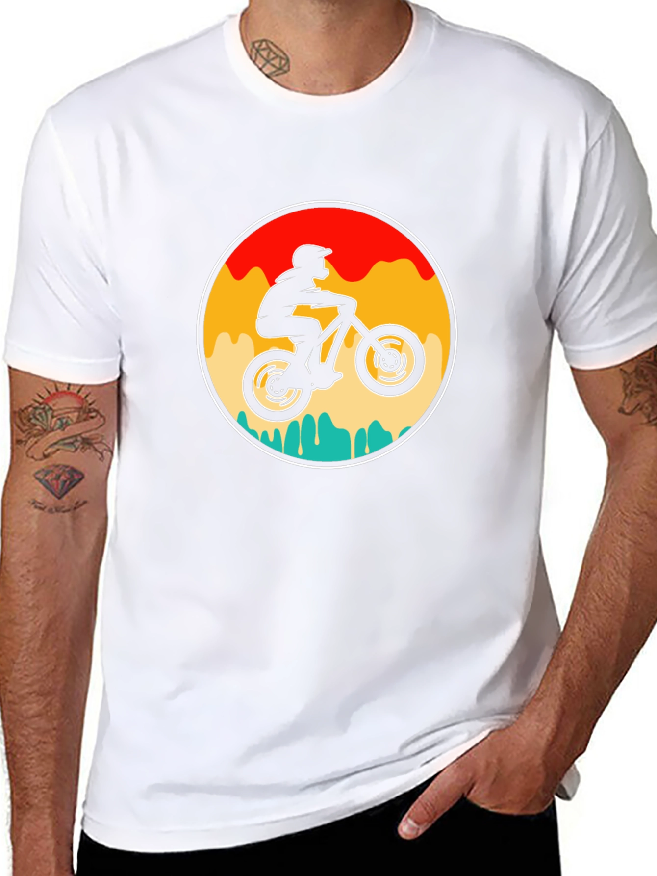 Mountain Biker Graphic Tee - Retro Style