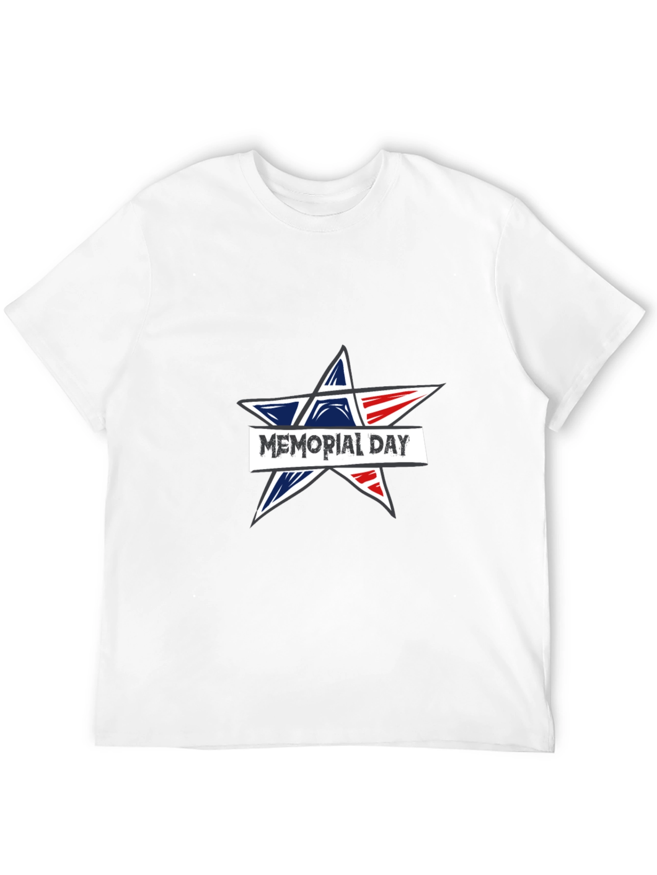 Memorial Day Star Graphic Black T-Shirt