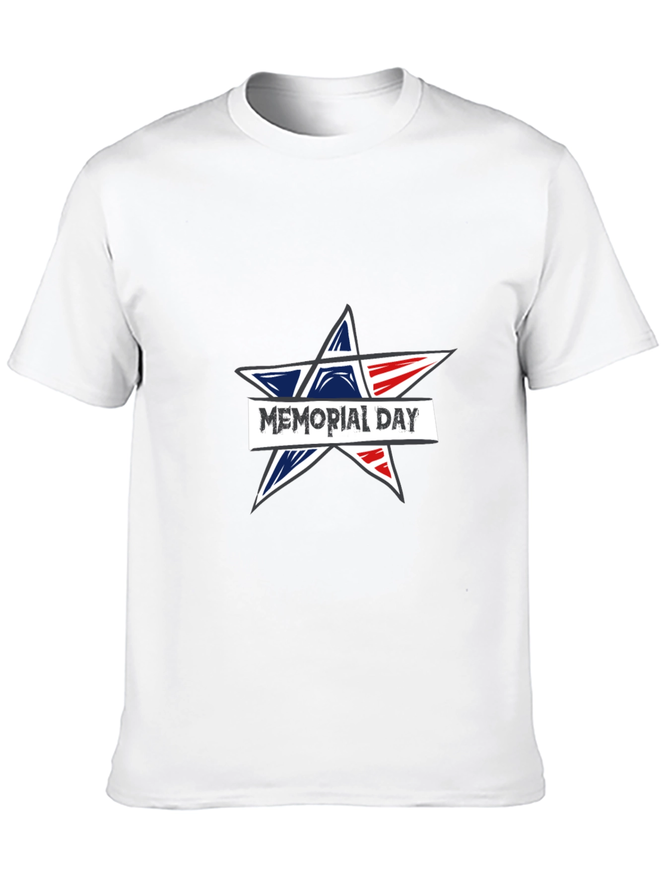 Memorial Day Star Graphic Black T-Shirt