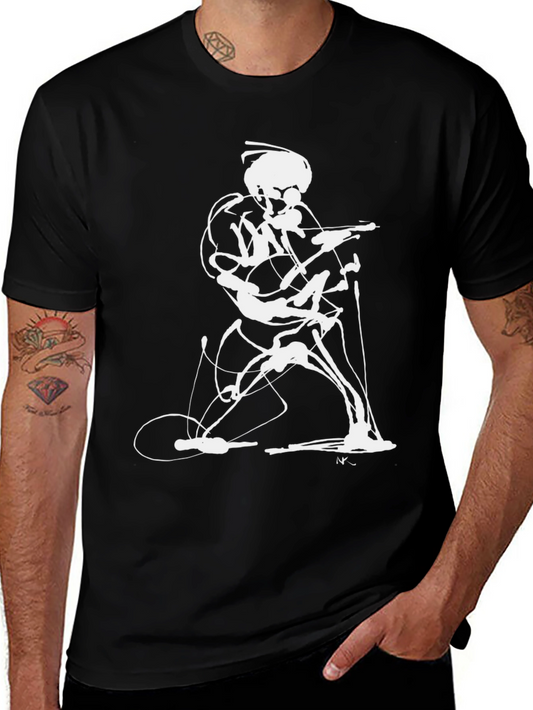 Abstract Guitarist Black T-Shirt