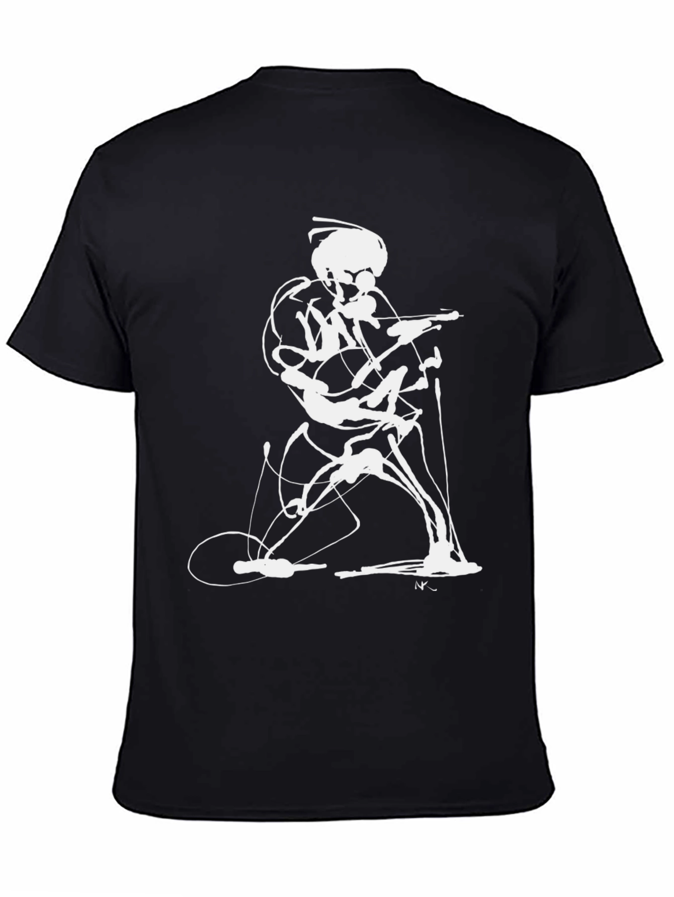 Abstract Guitarist Black T-Shirt