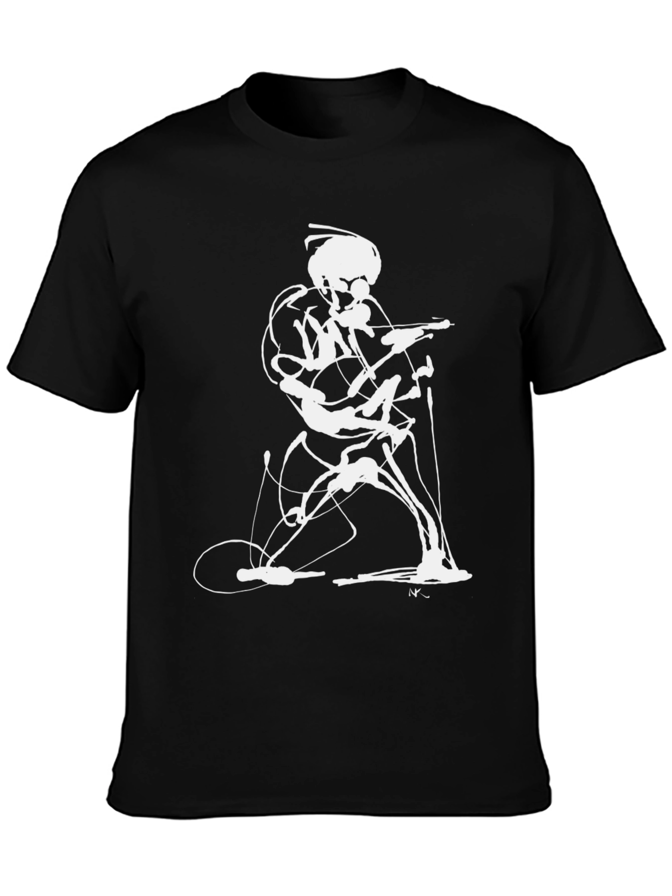 Abstract Guitarist Black T-Shirt