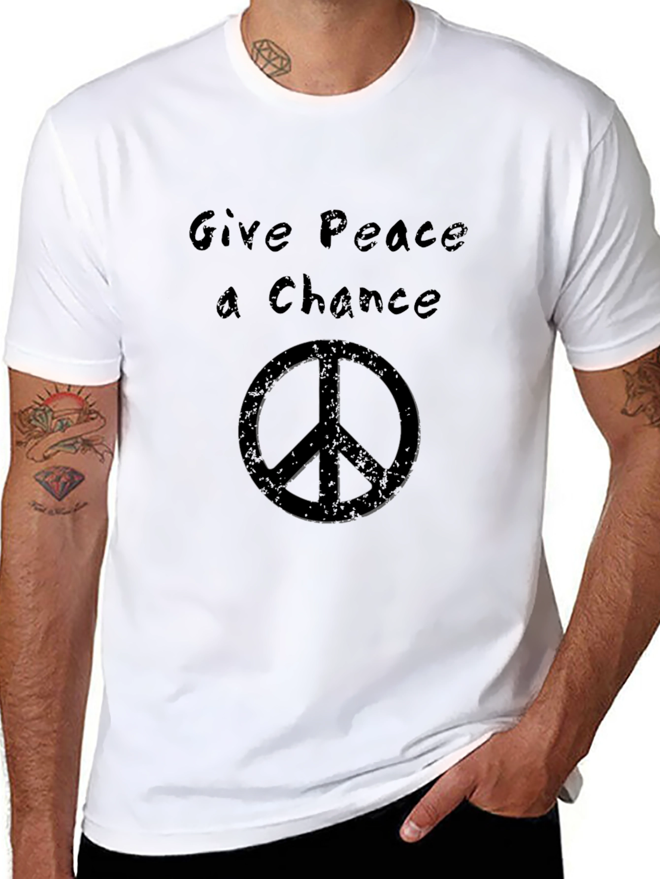 Give Peace a Chance Black T-Shirt