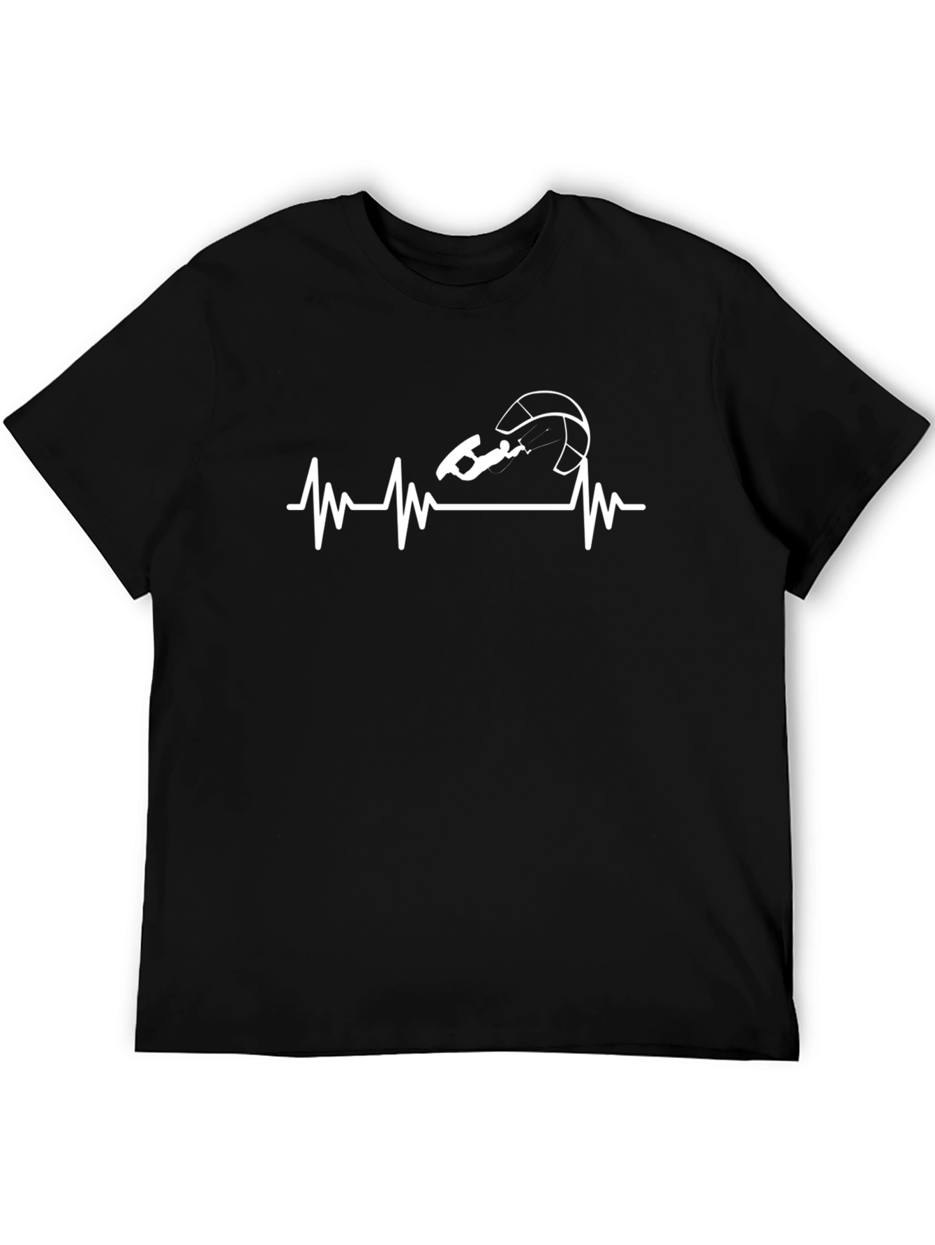 Kitesurfing Heartbeat T-Shirt - Black