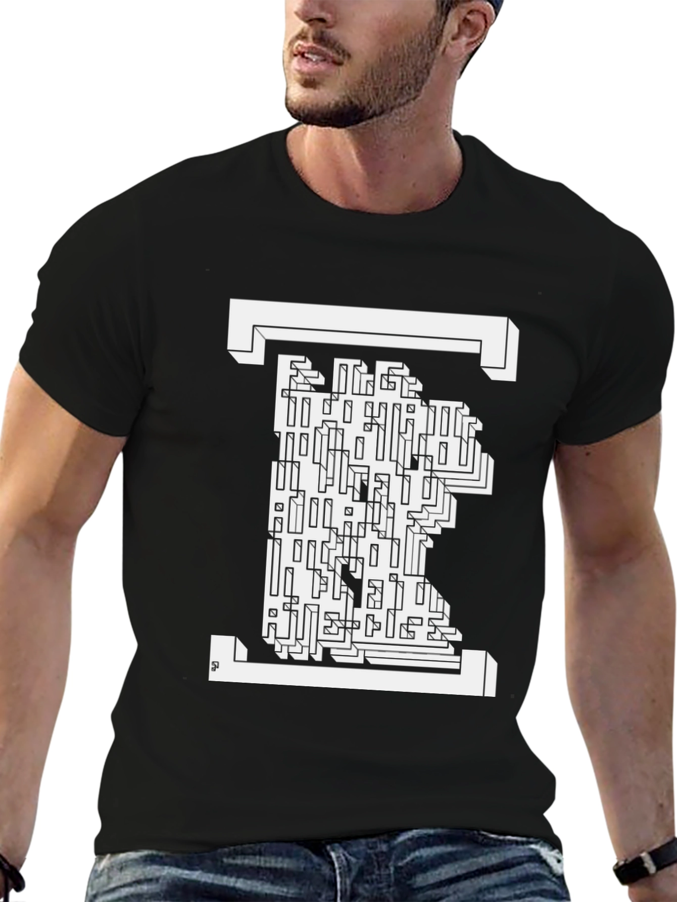 Abstract Maze Graphic T-Shirt