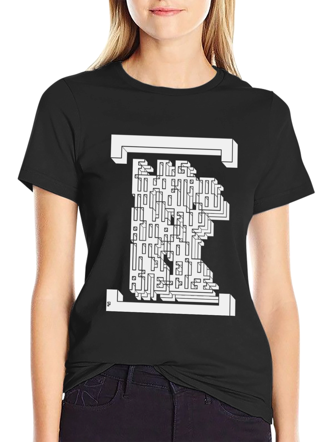 Abstract Maze Graphic T-Shirt