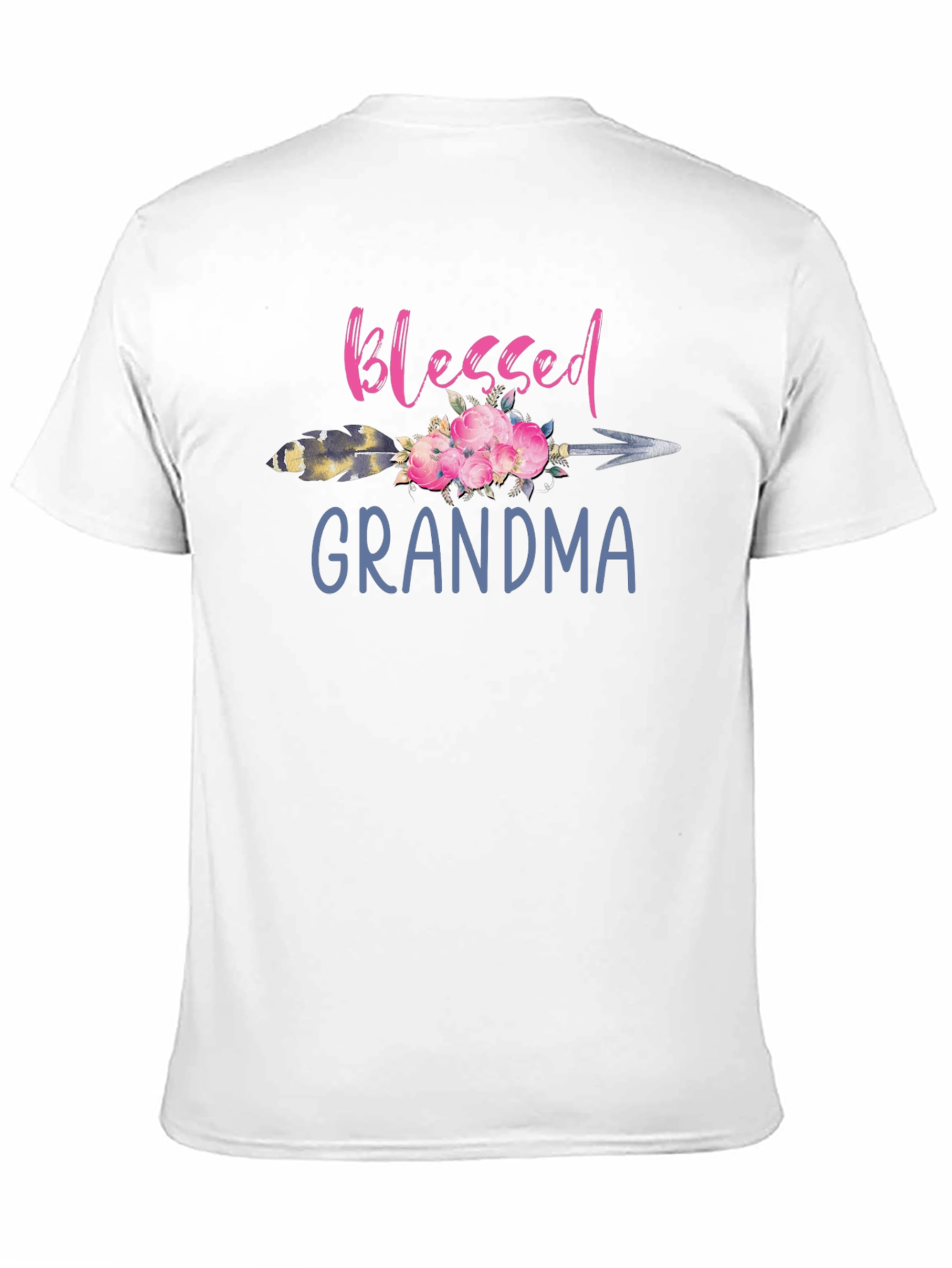 Blessed Grandma Floral Arrow Graphic T-Shirt