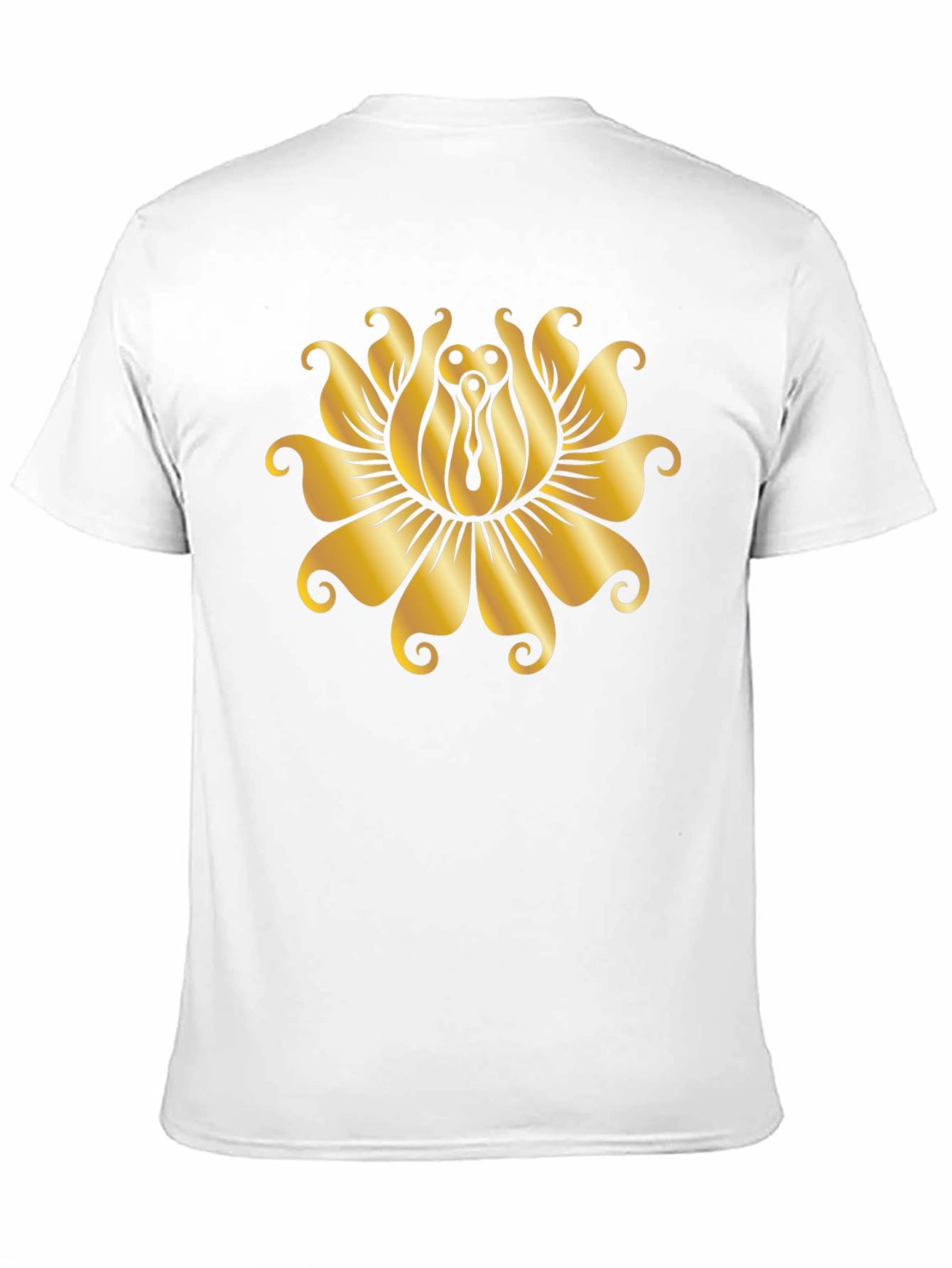 Golden Lotus Black T-Shirt - Unique Design