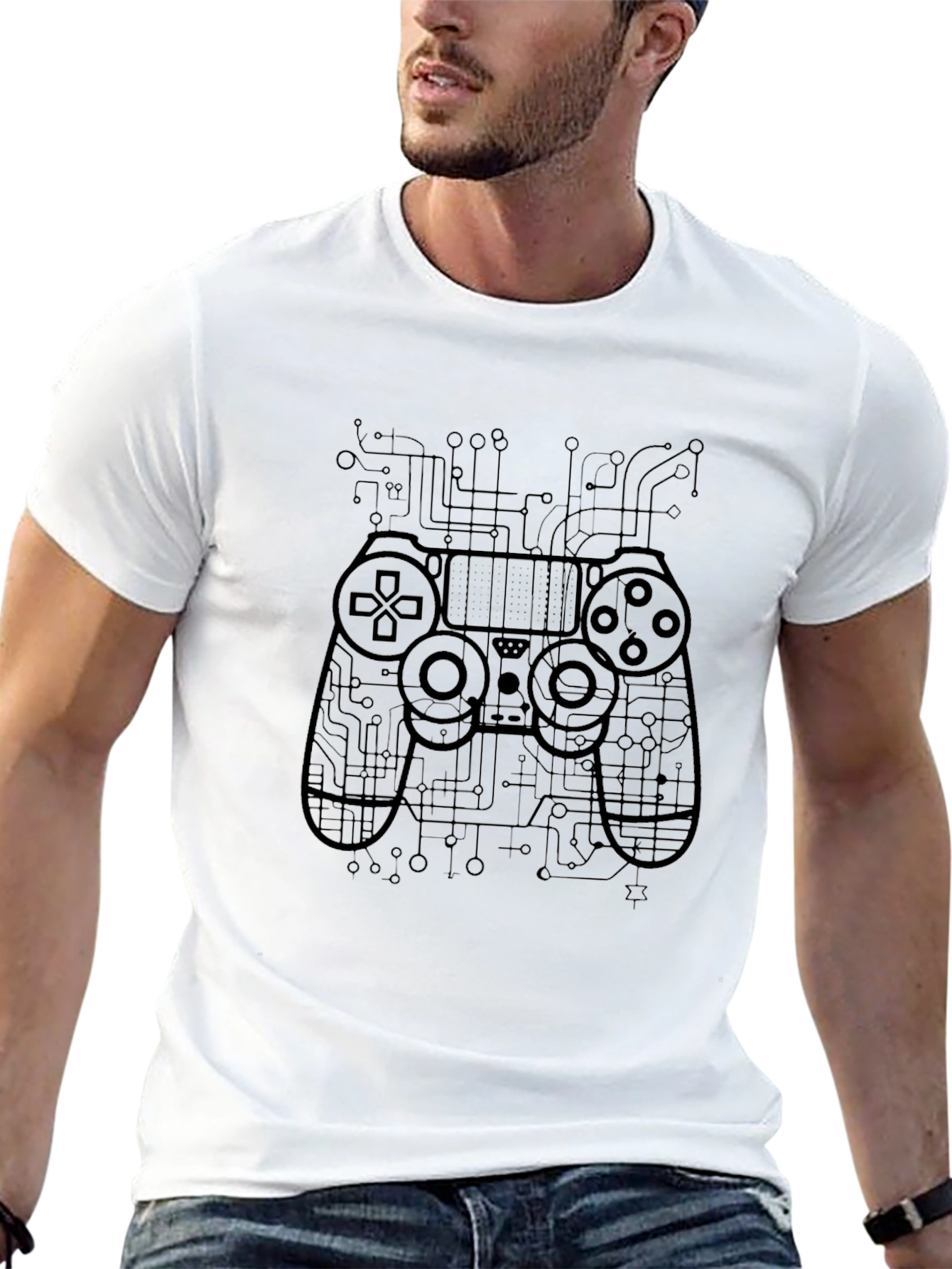 Gaming Controller Circuitry T-Shirt - Black