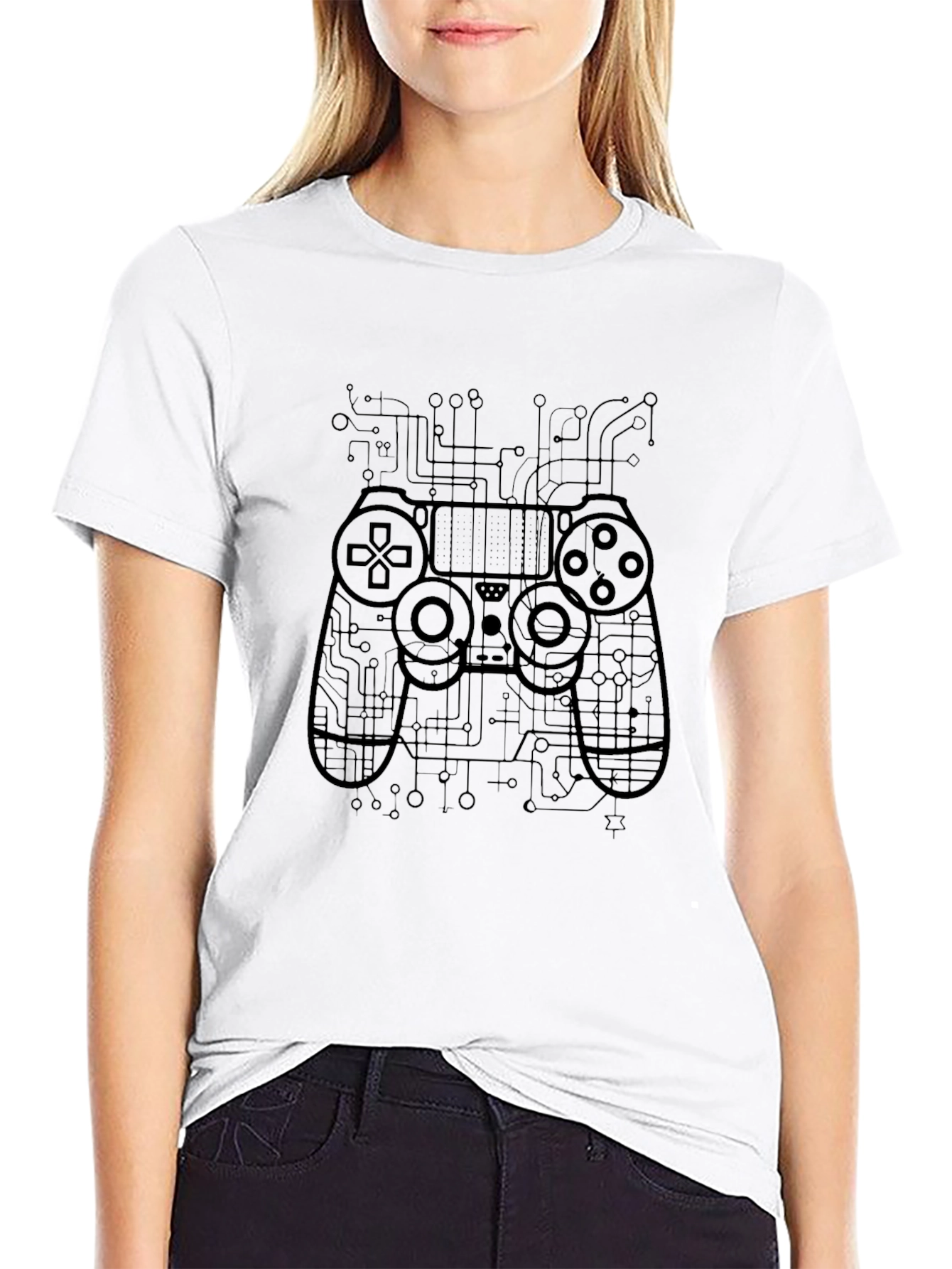 Gaming Controller Circuitry T-Shirt - Black