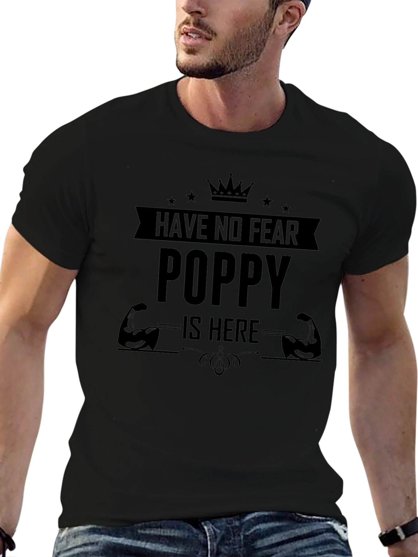 Have No Fear Poppy Is Here Black T-Shirt