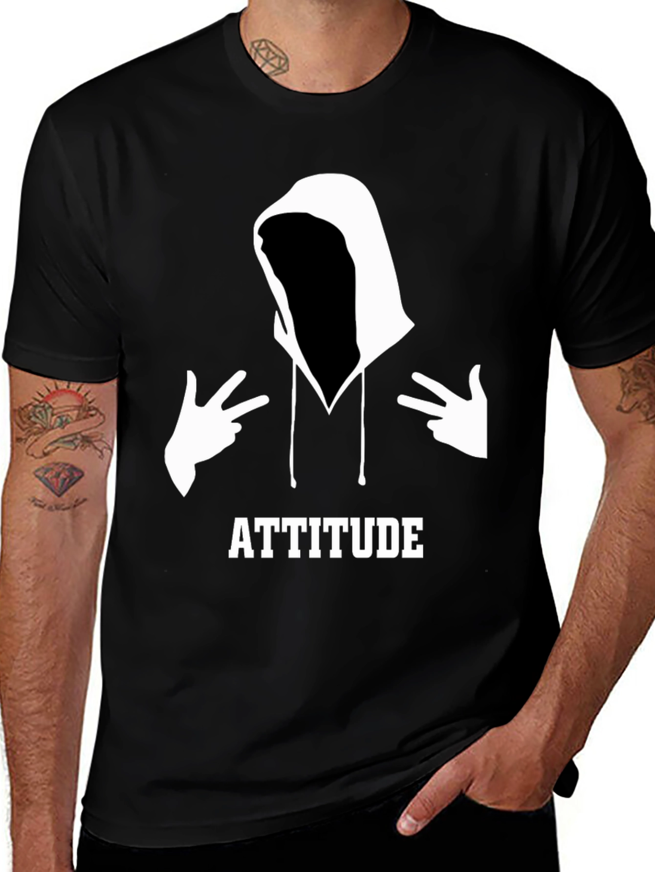 Attitude Graphic Tee - Mens Black T-Shirt