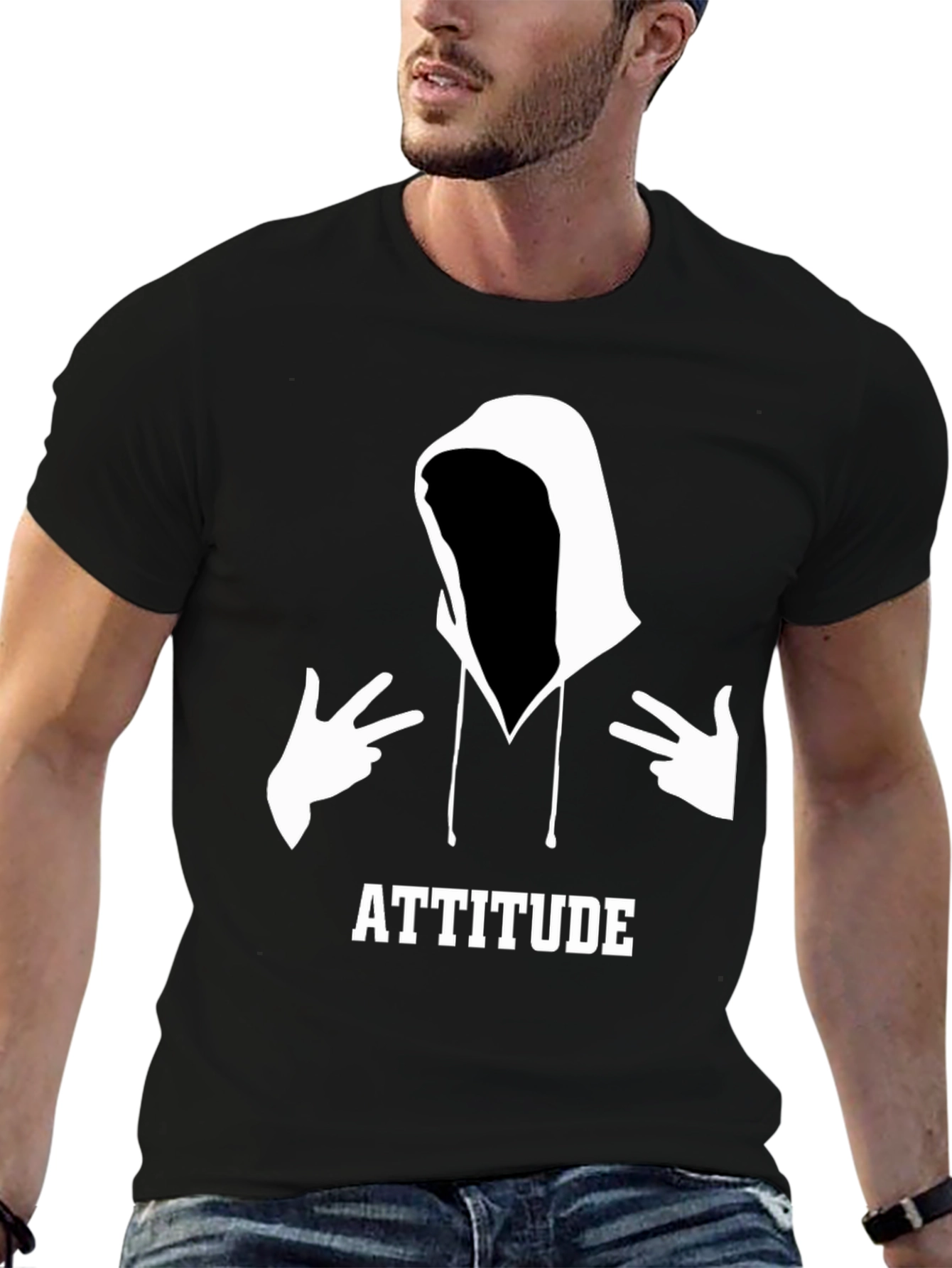 Attitude Graphic Tee - Mens Black T-Shirt