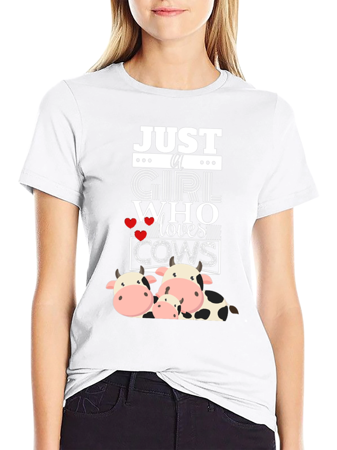 Just a Girl Who Loves Cows Graphic Tee