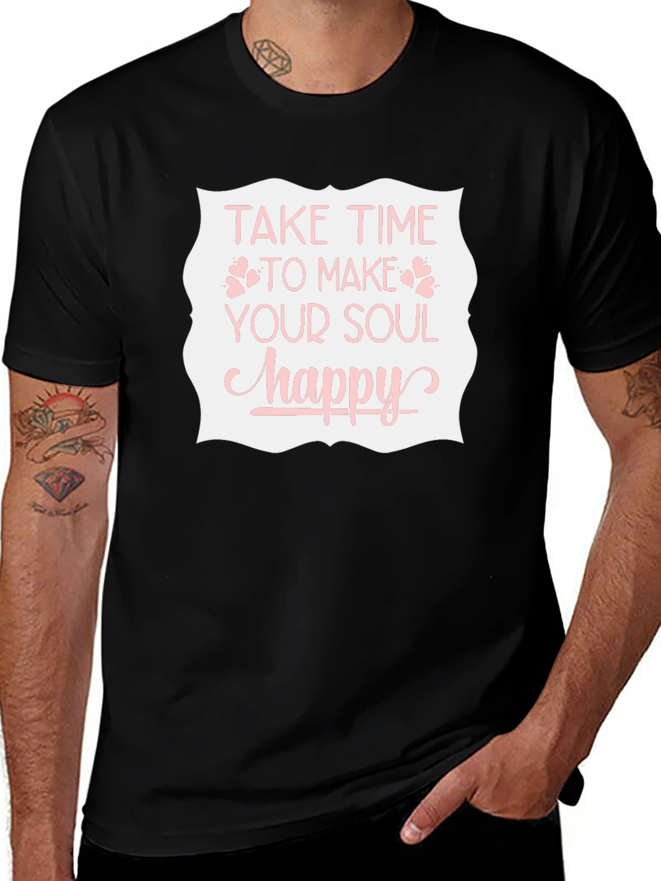 Soul Happy T-Shirt - Black Graphic Tee