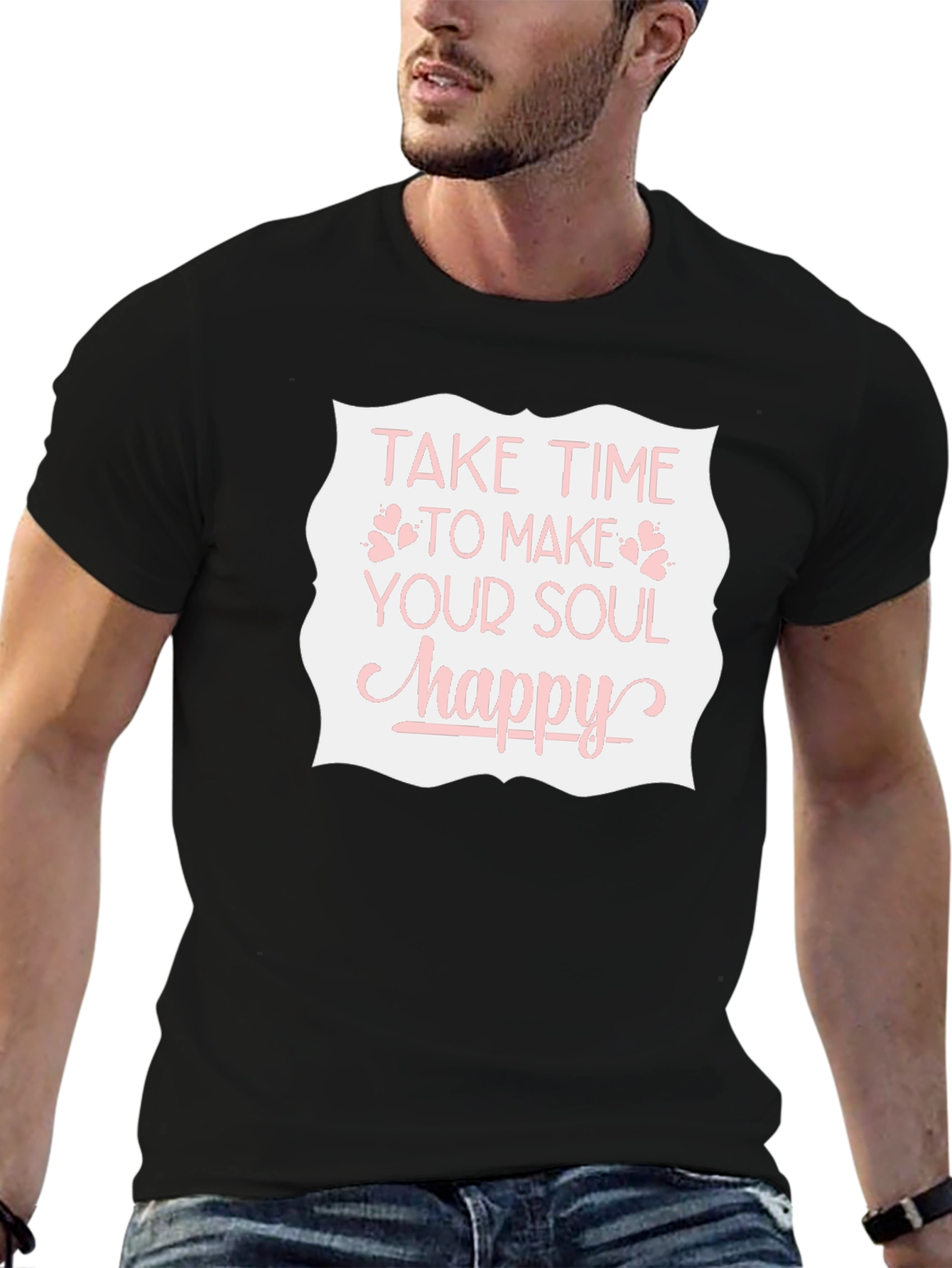 Soul Happy T-Shirt - Black Graphic Tee