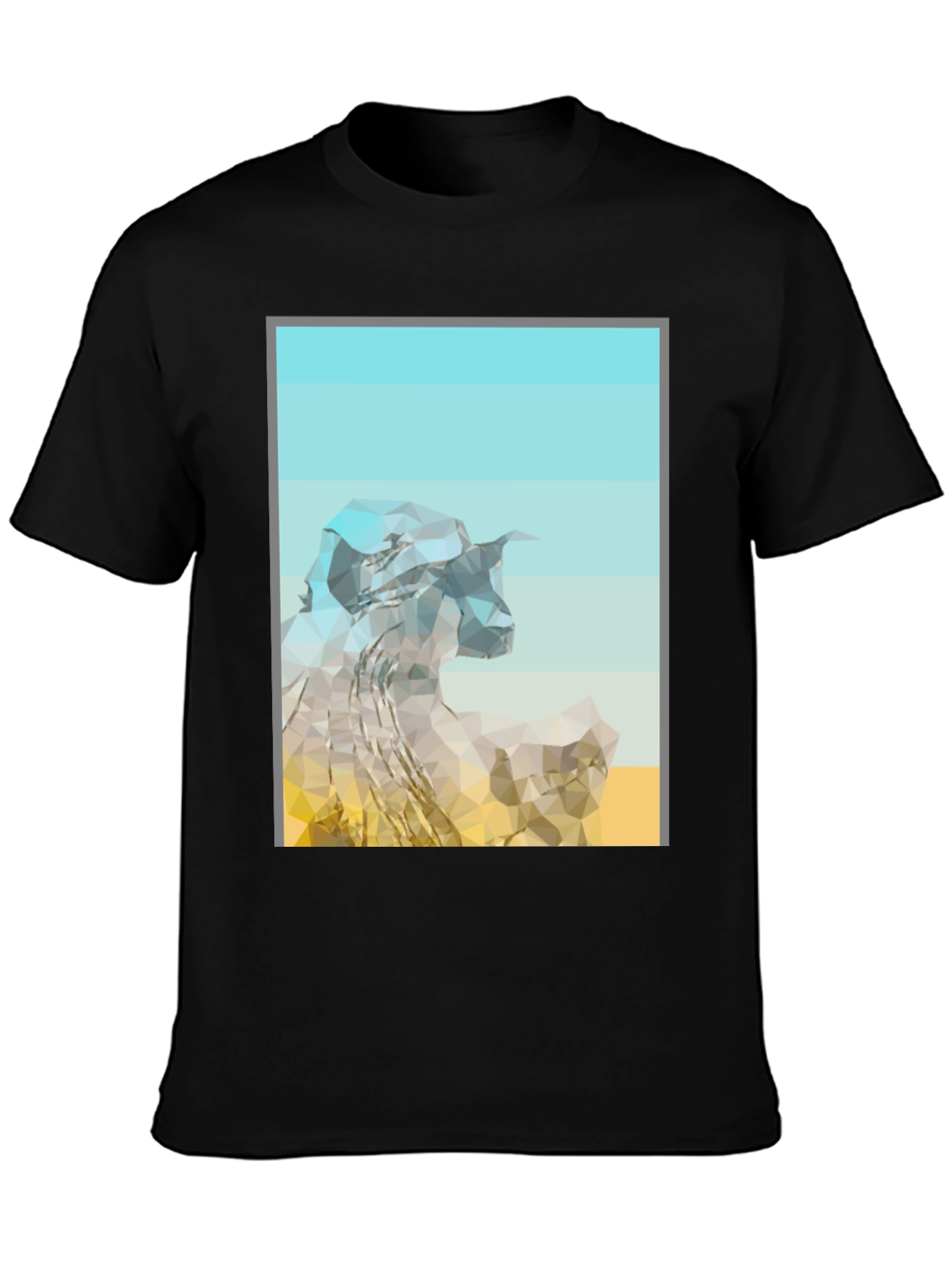Abstract Mountain Graphic Tee - Modern Black T-Shirt