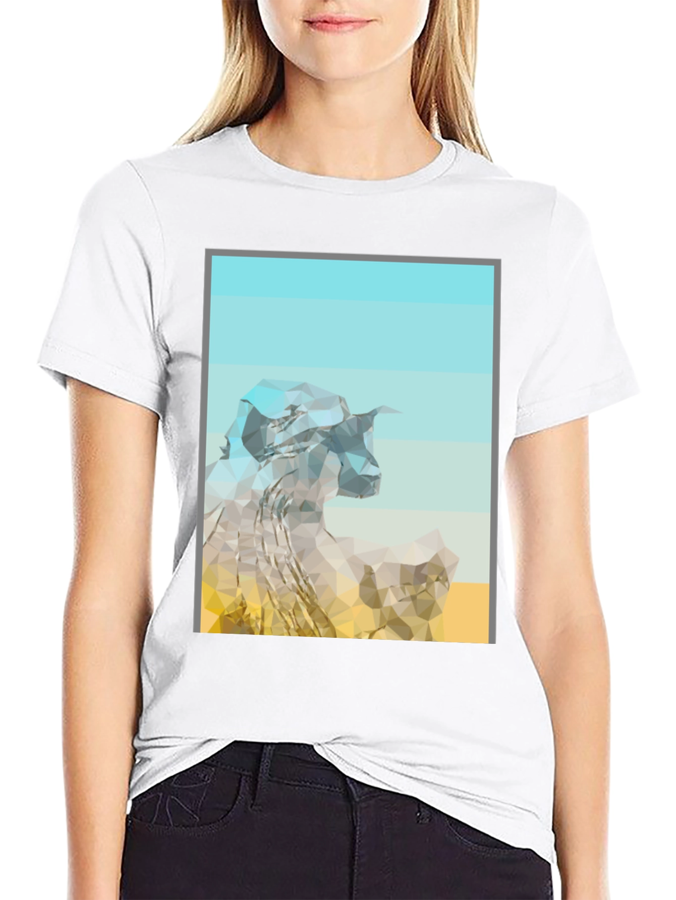Abstract Mountain Graphic Tee - Modern Black T-Shirt