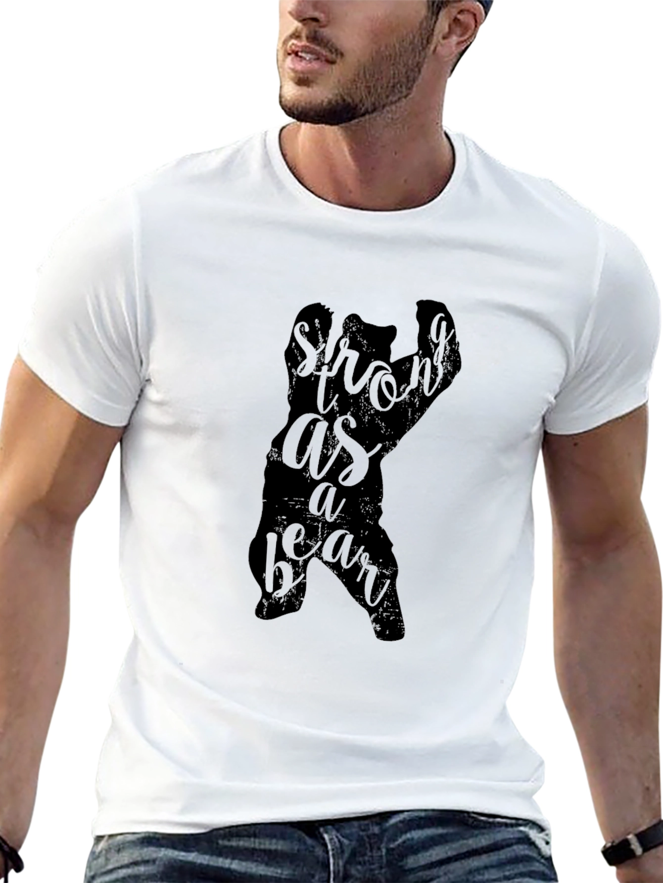 Strong As A Bear Graphic Tee - Black