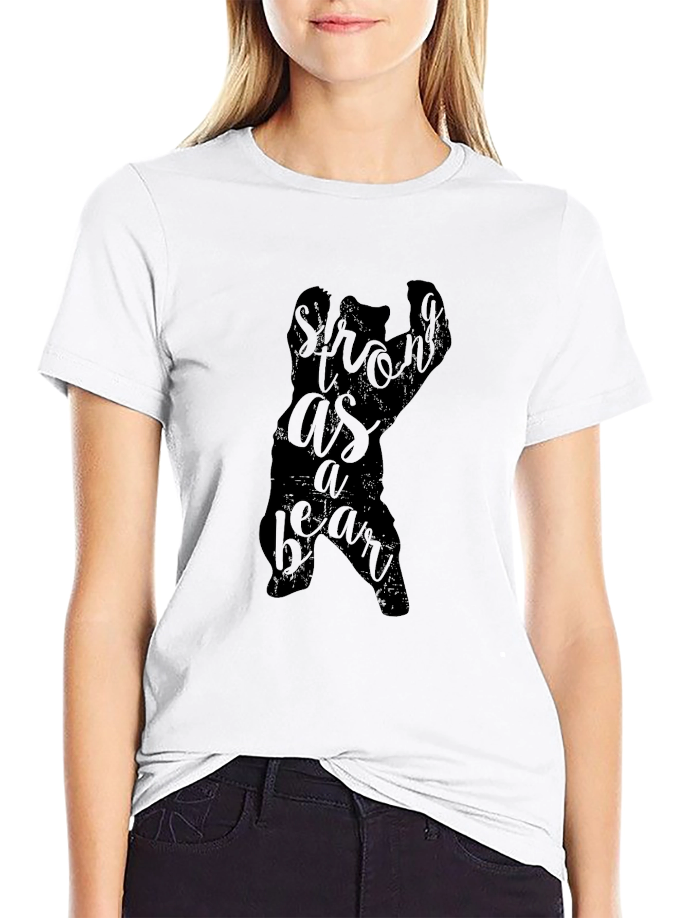 Strong As A Bear Graphic Tee - Black