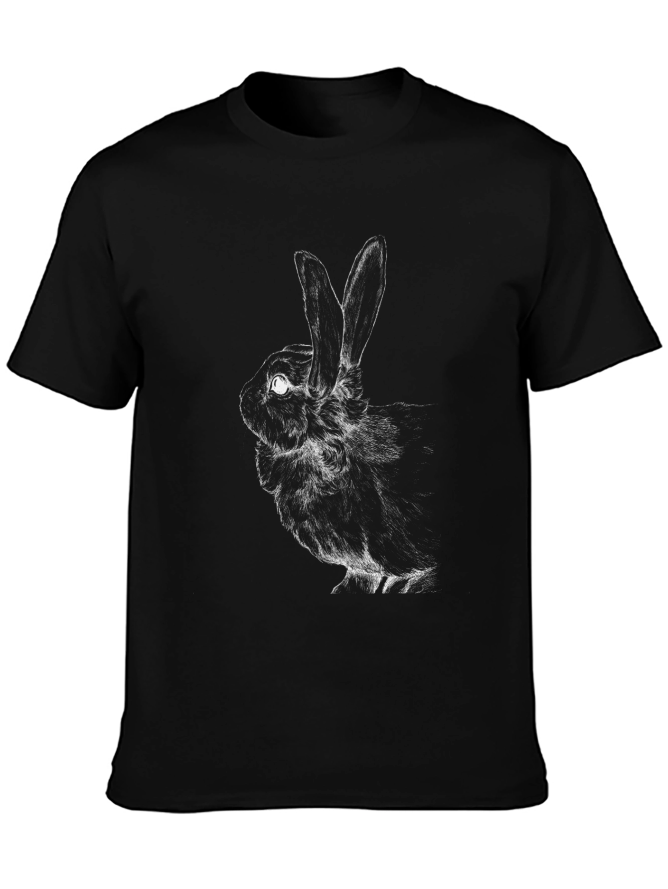 Black Rabbit Graphic Tee - Soft Cotton Blend