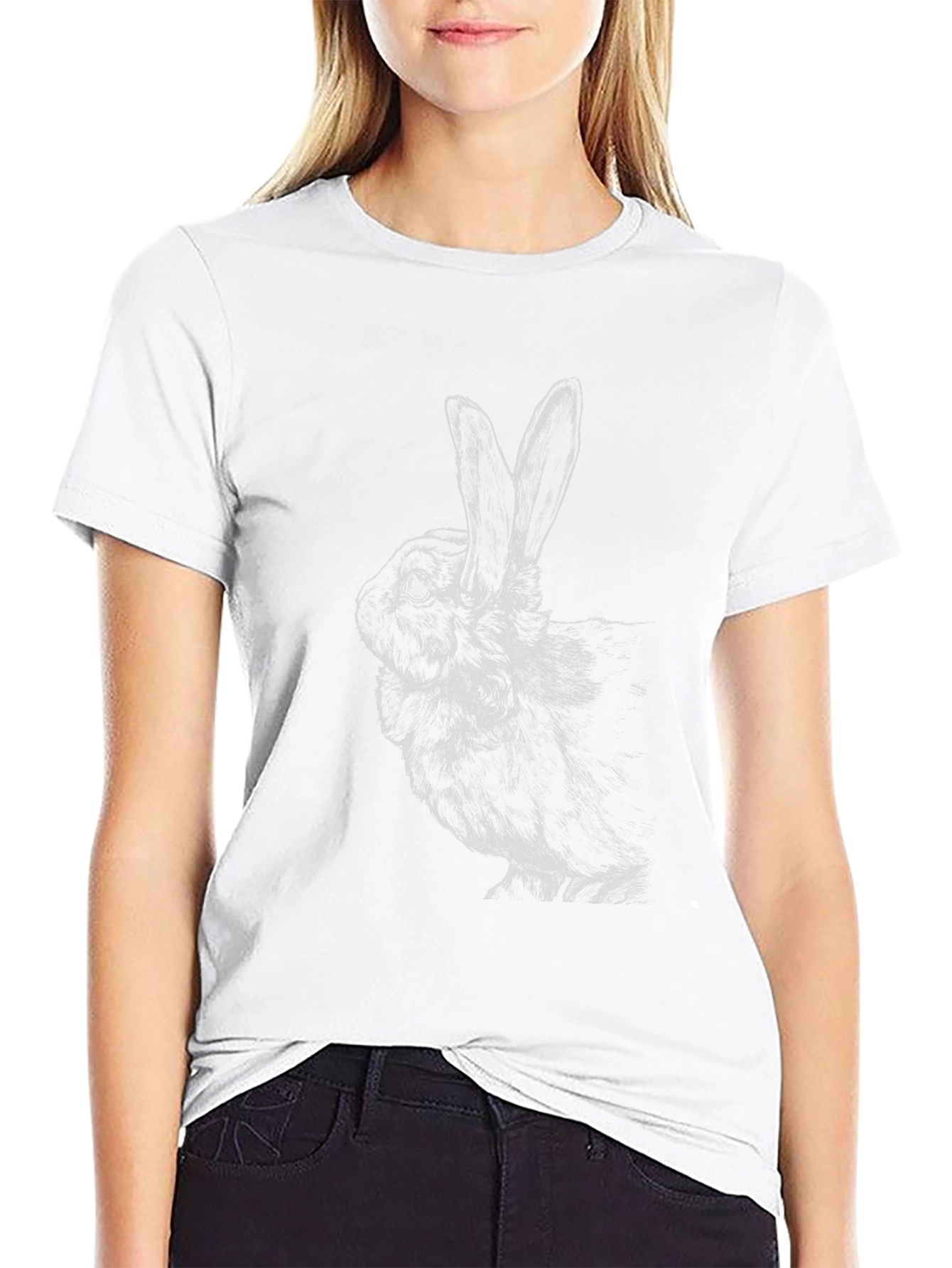 Black Rabbit Graphic Tee - Soft Cotton Blend