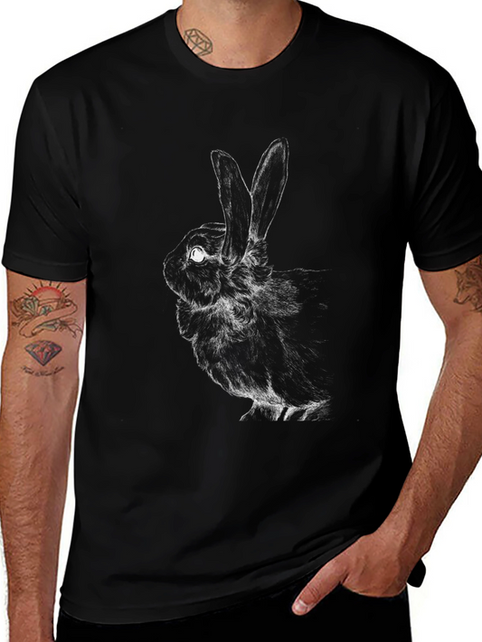 Black Rabbit Graphic Tee - Soft Cotton Blend