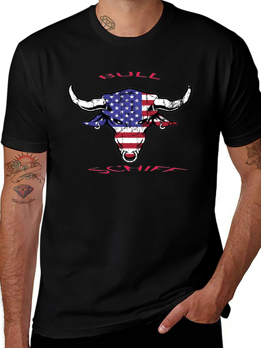 American Flag Bull T-Shirt - Patriotic Graphic Tee