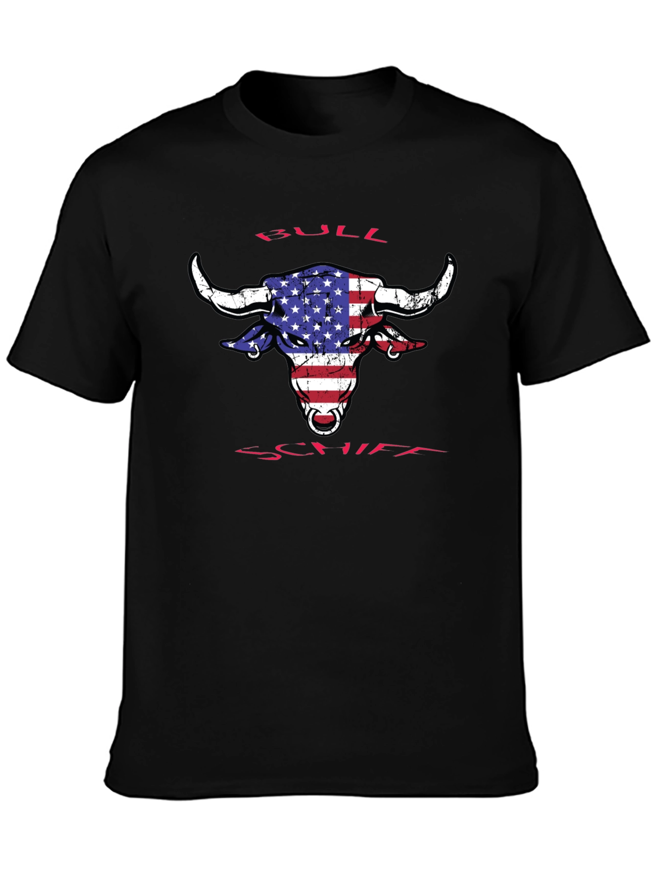 American Flag Bull T-Shirt - Patriotic Graphic Tee