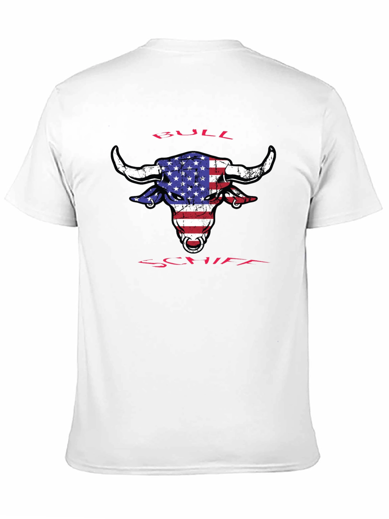 American Flag Bull T-Shirt - Patriotic Graphic Tee