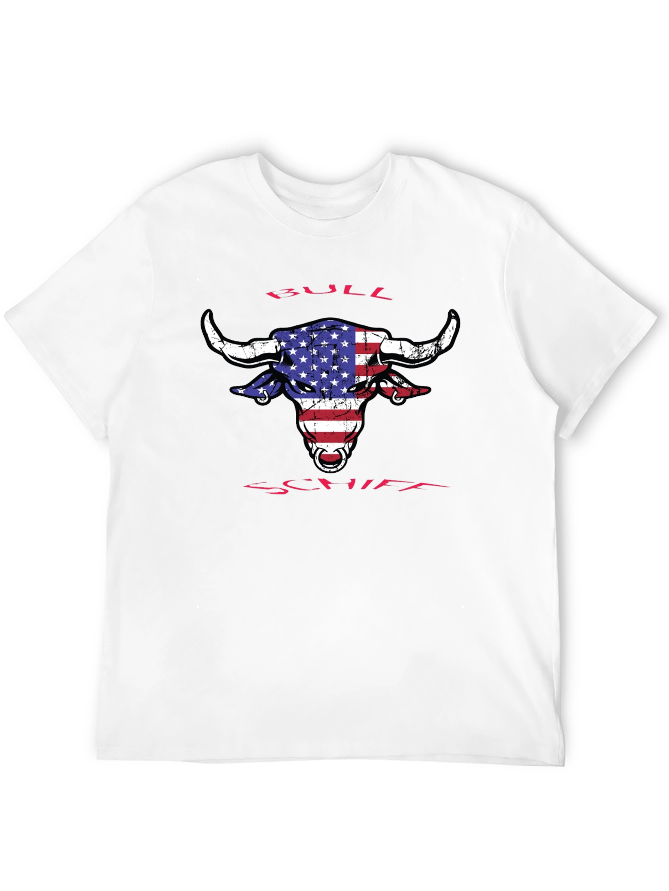 American Flag Bull T-Shirt - Patriotic Graphic Tee