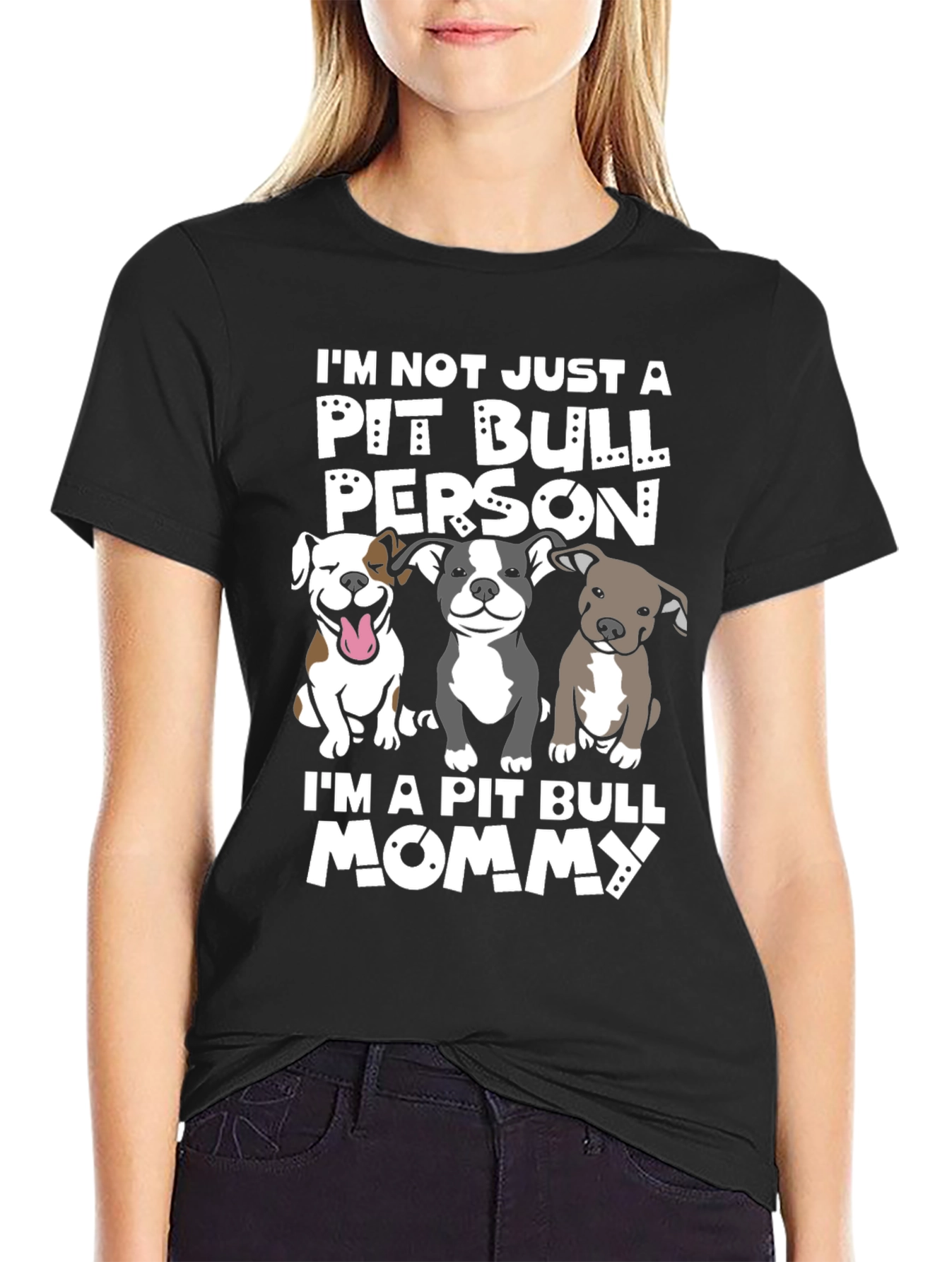 Pit Bull Mommy T-Shirt - Dog Lover Tee
