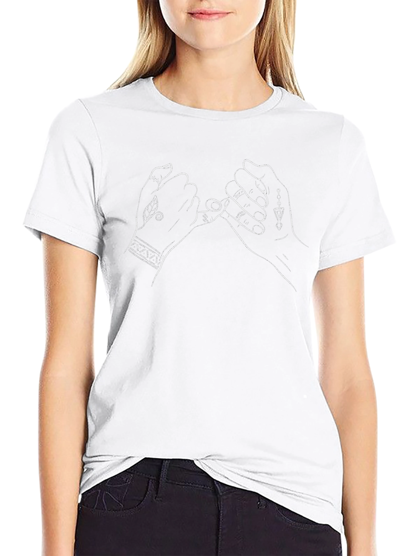 Promise Gesture Graphic Tee - Stylish & Unique