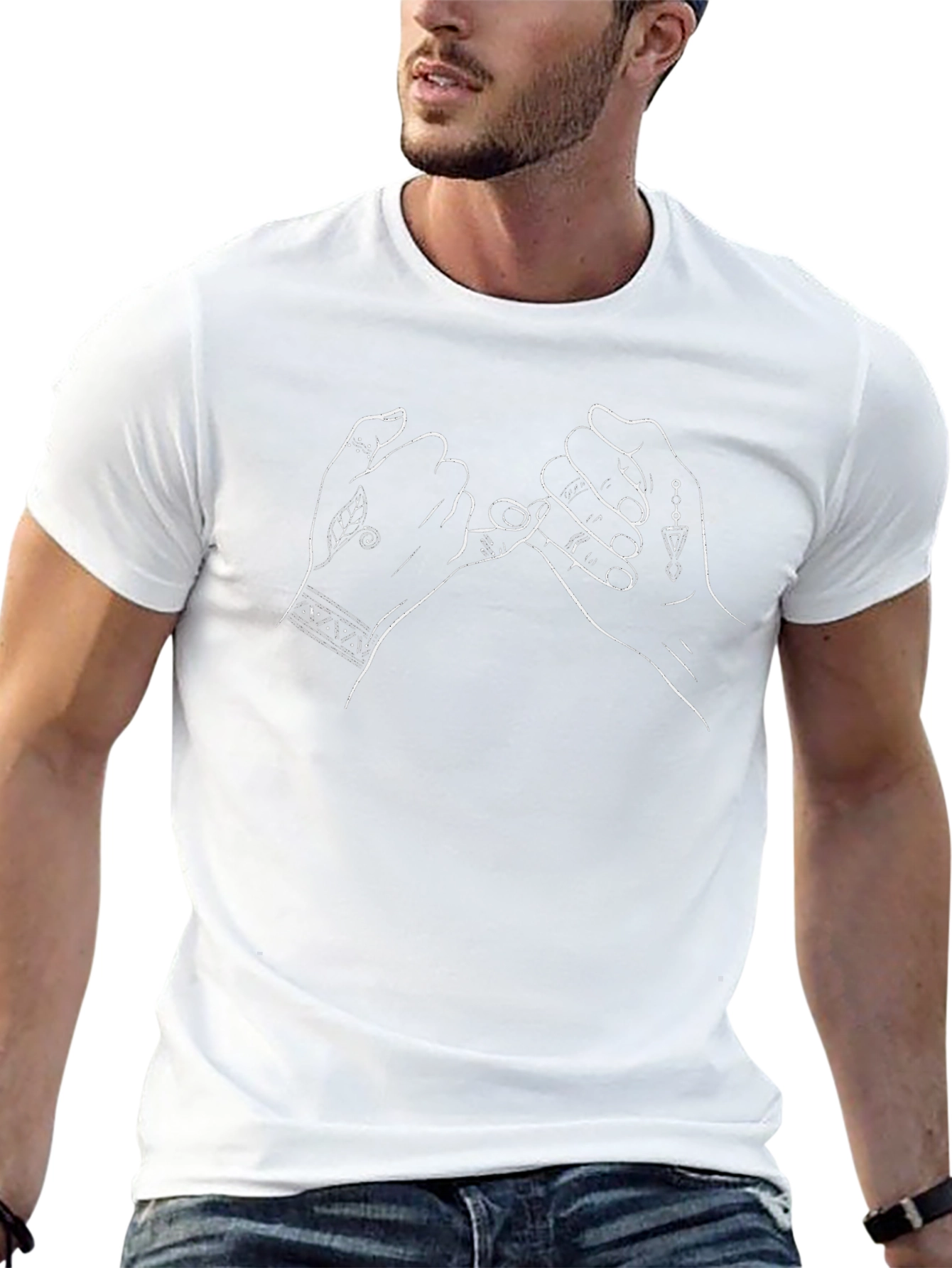 Promise Gesture Graphic Tee - Stylish & Unique