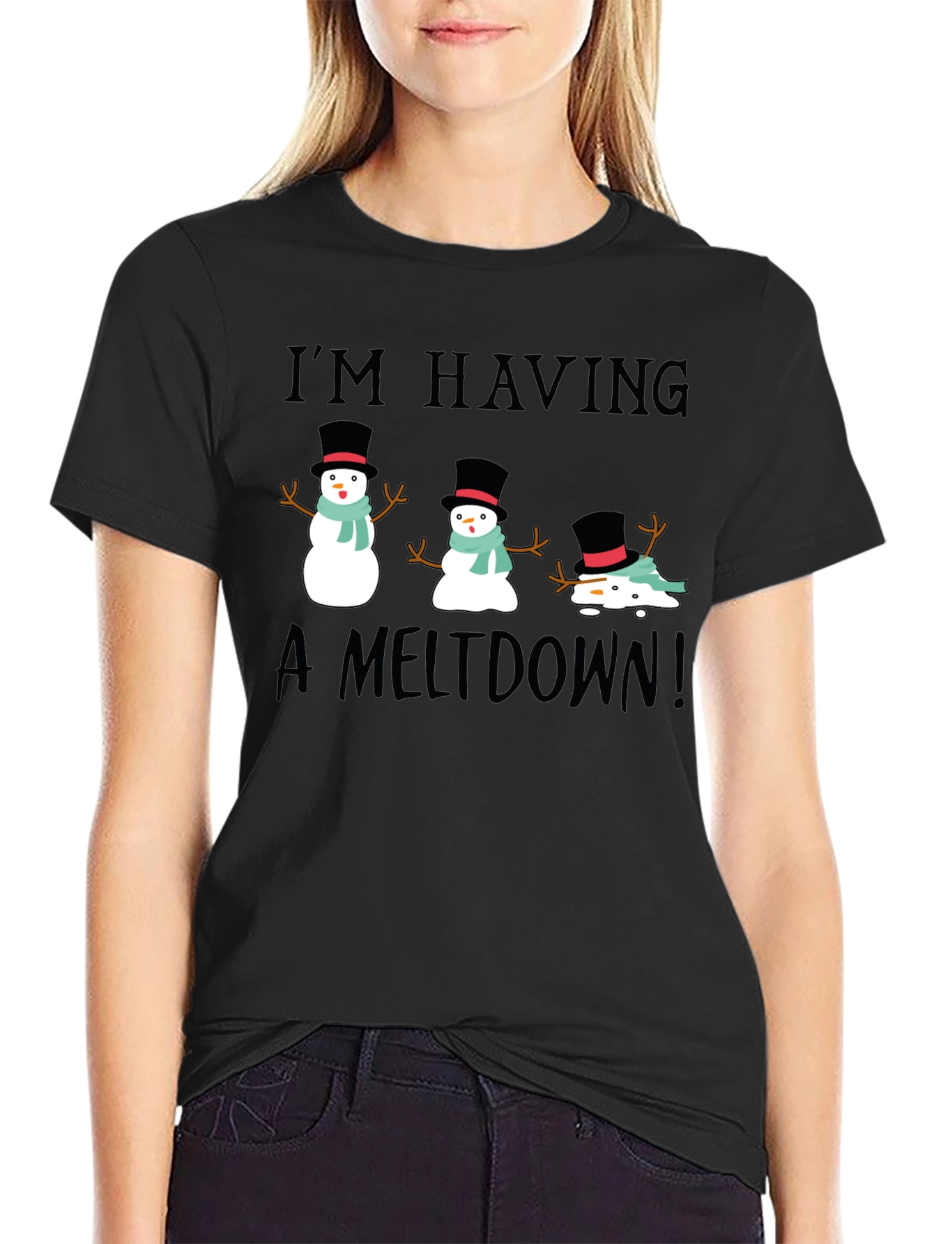 Funny Snowman Meltdown Graphic Tee