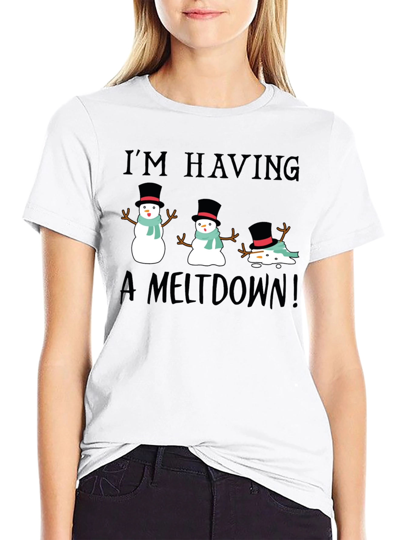 Funny Snowman Meltdown Graphic Tee