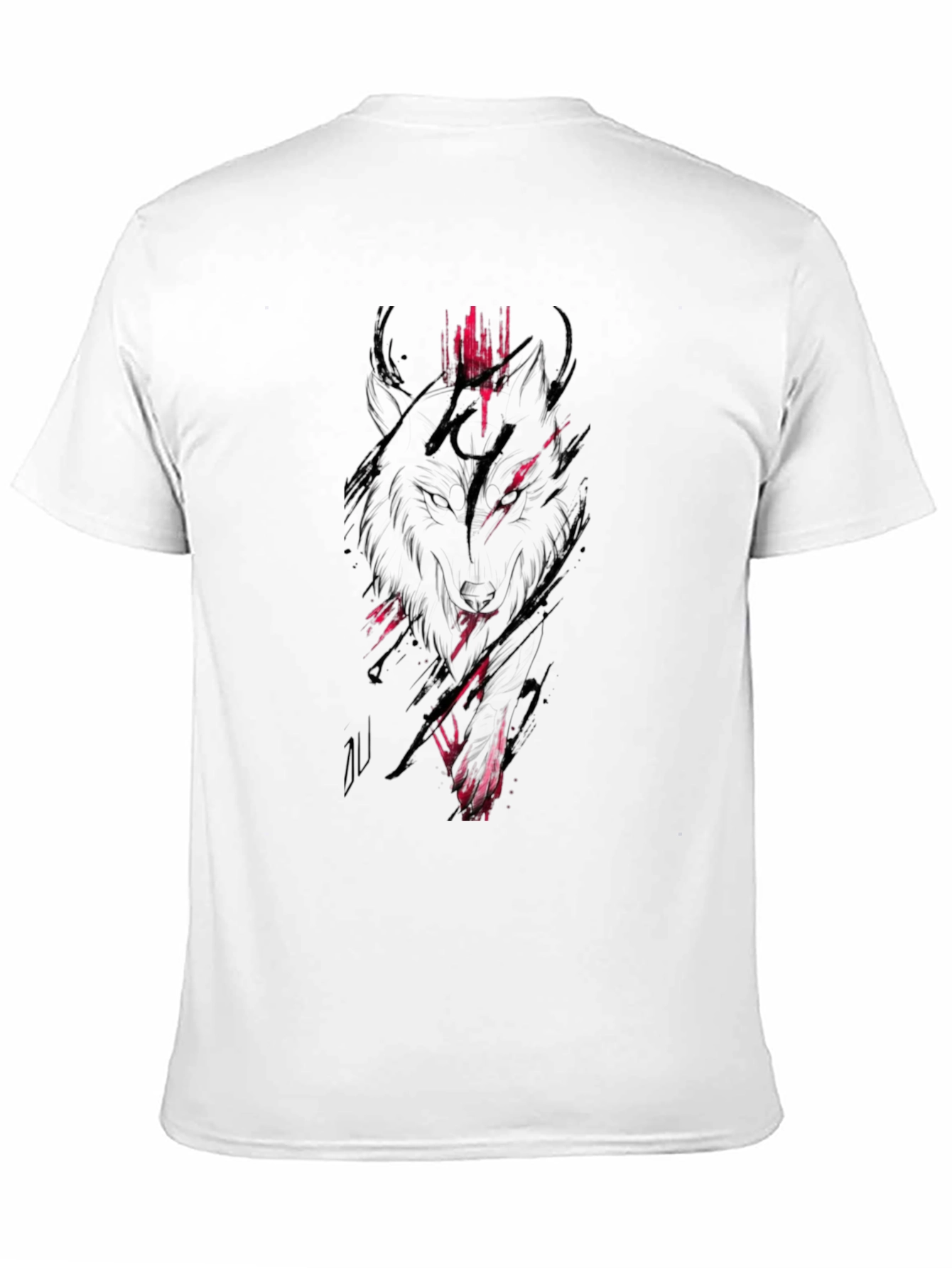 Black Wolf Graphic Tee - Mens Crew Neck Shirt