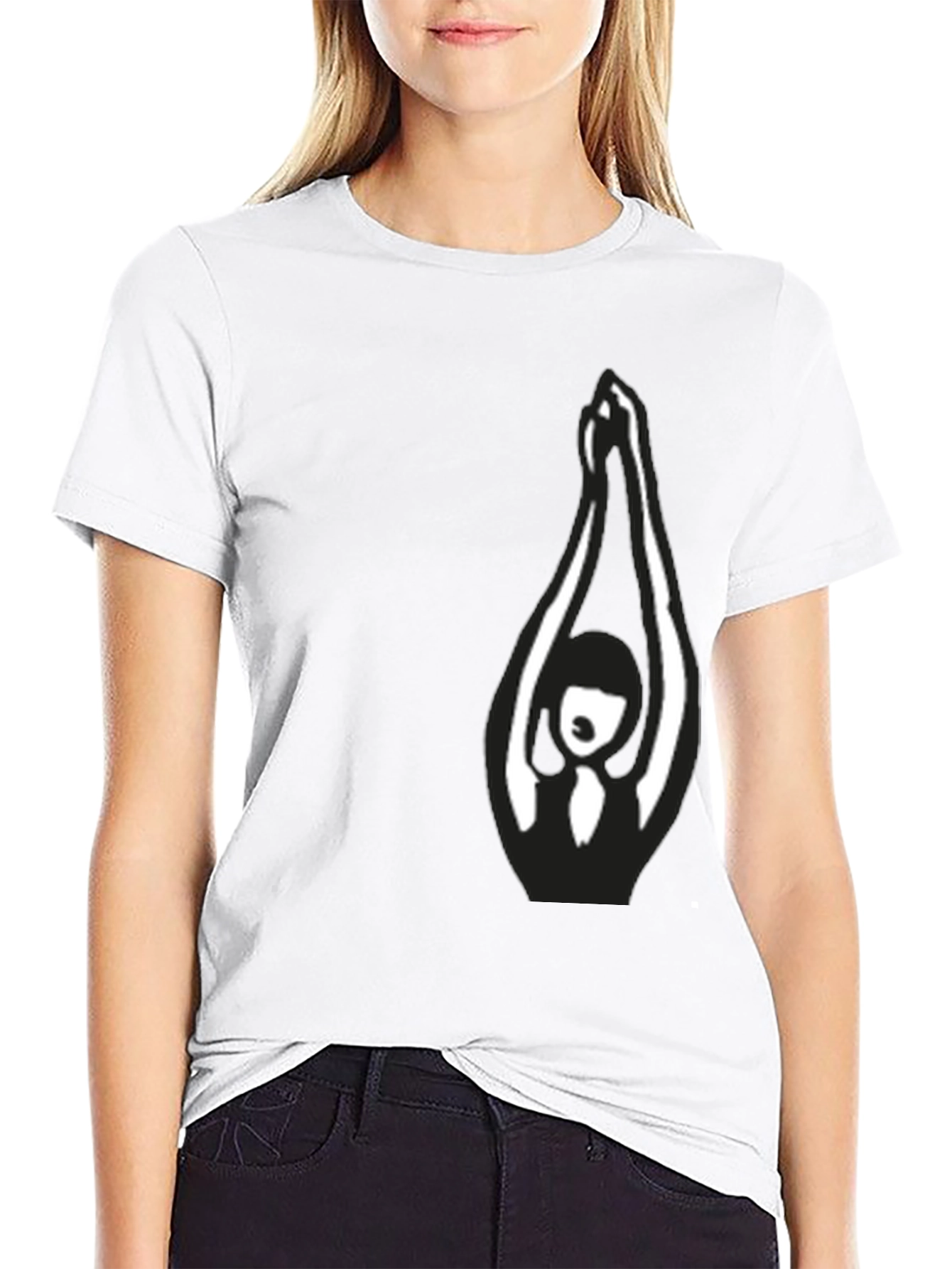 Black T-Shirt with Abstract Yoga Graphic