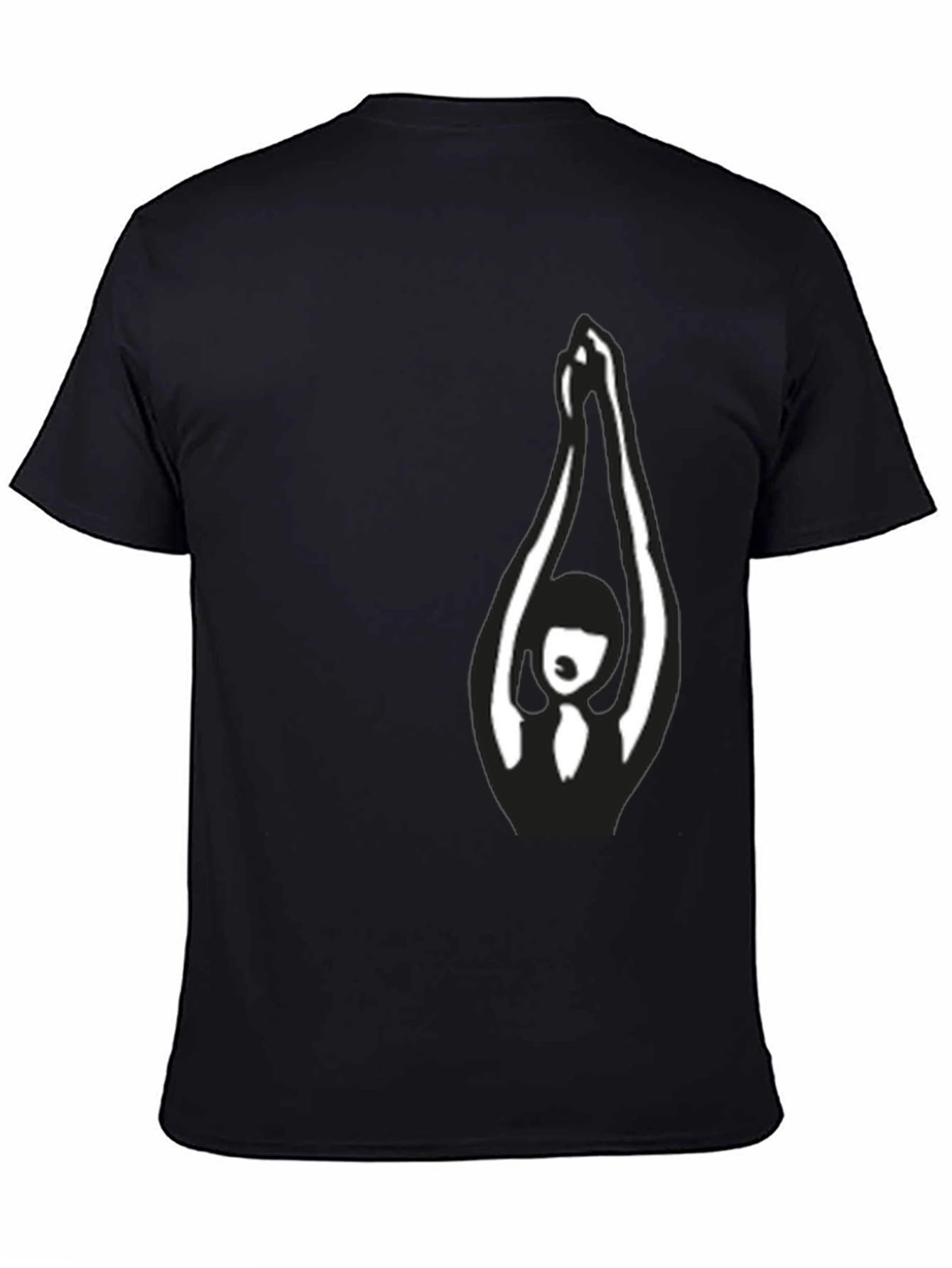 Black T-Shirt with Abstract Yoga Graphic
