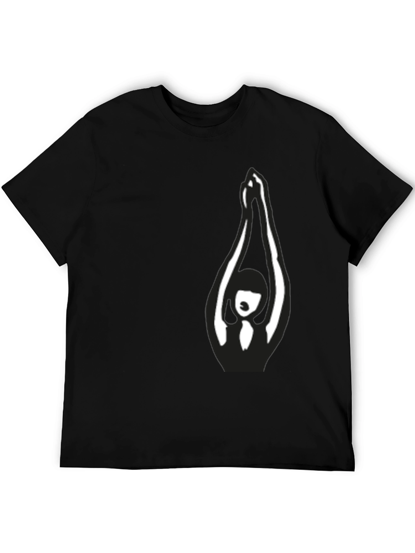 Black T-Shirt with Abstract Yoga Graphic