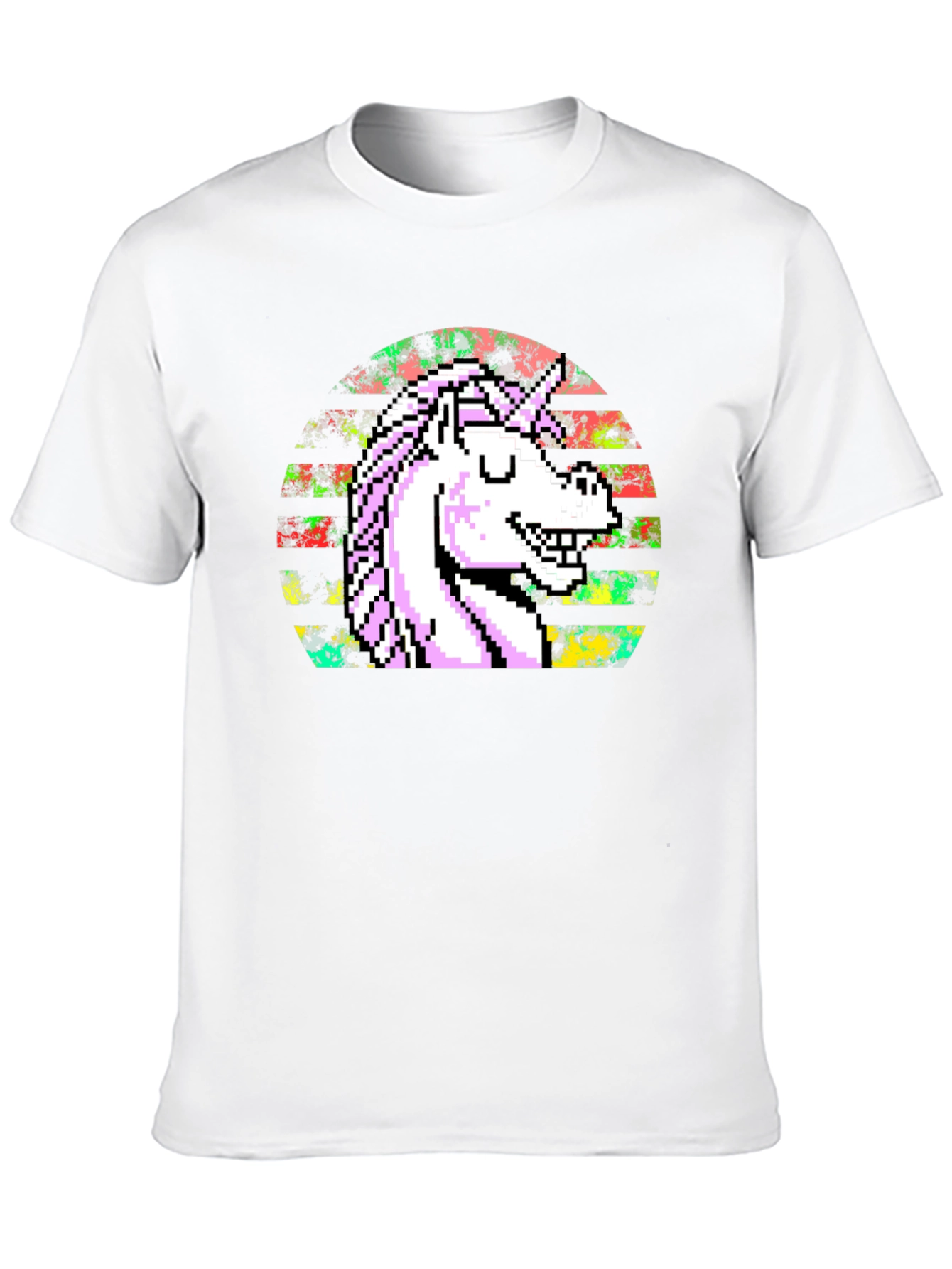 Pixel Unicorn Graphic T-Shirt - Black
