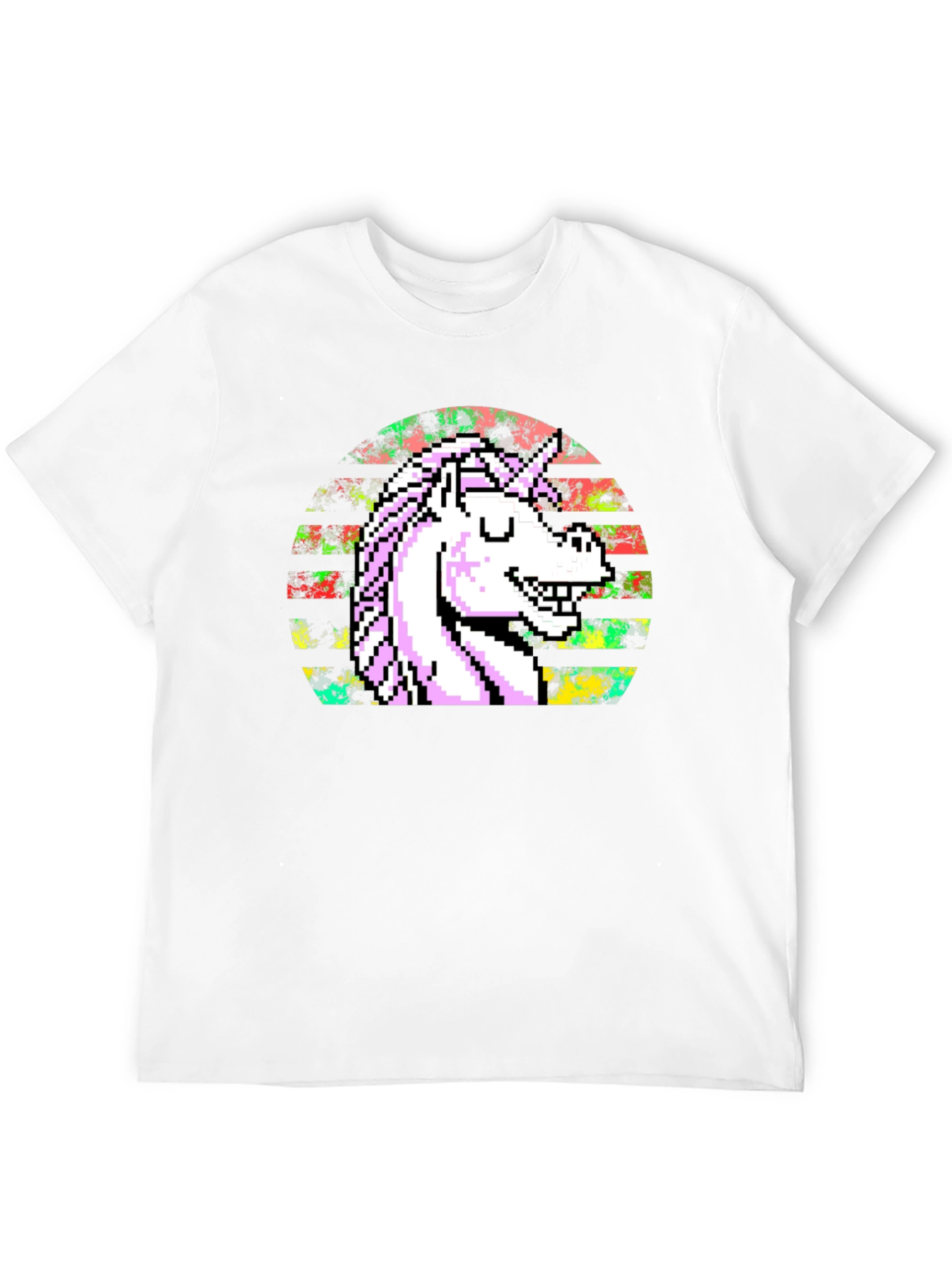 Pixel Unicorn Graphic T-Shirt - Black