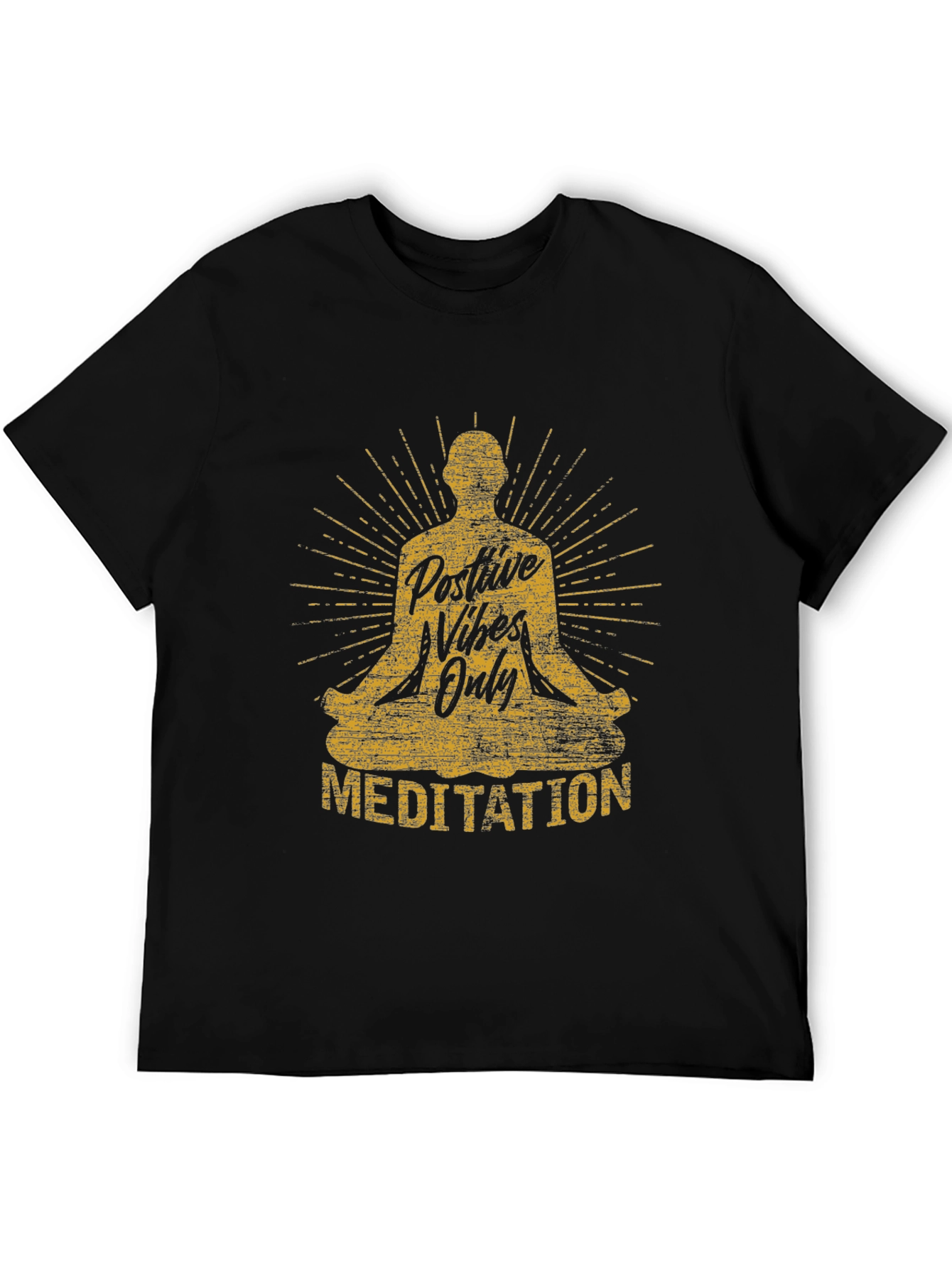 Positive Vibes Only Meditation Graphic T-Shirt