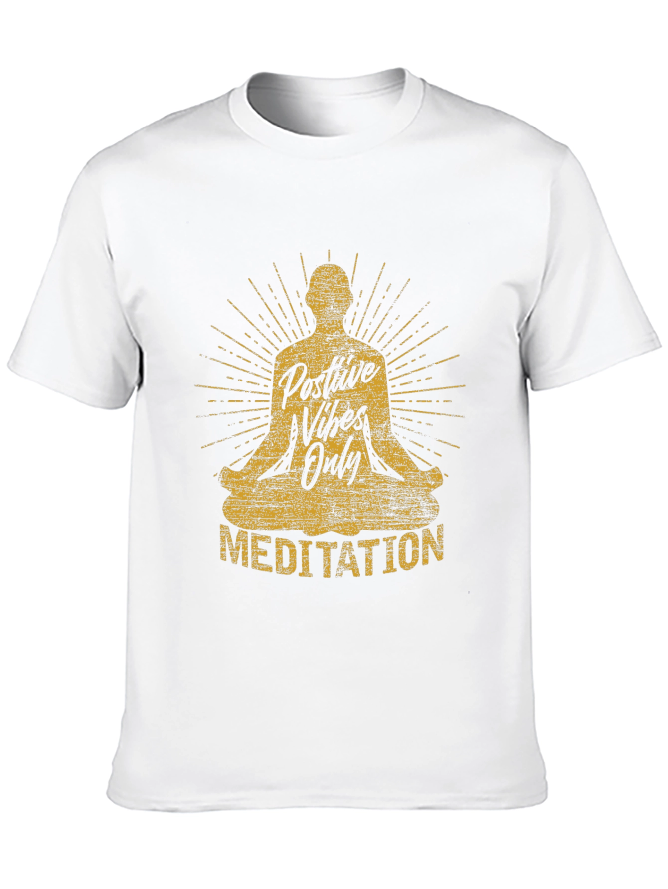 Positive Vibes Only Meditation Graphic T-Shirt