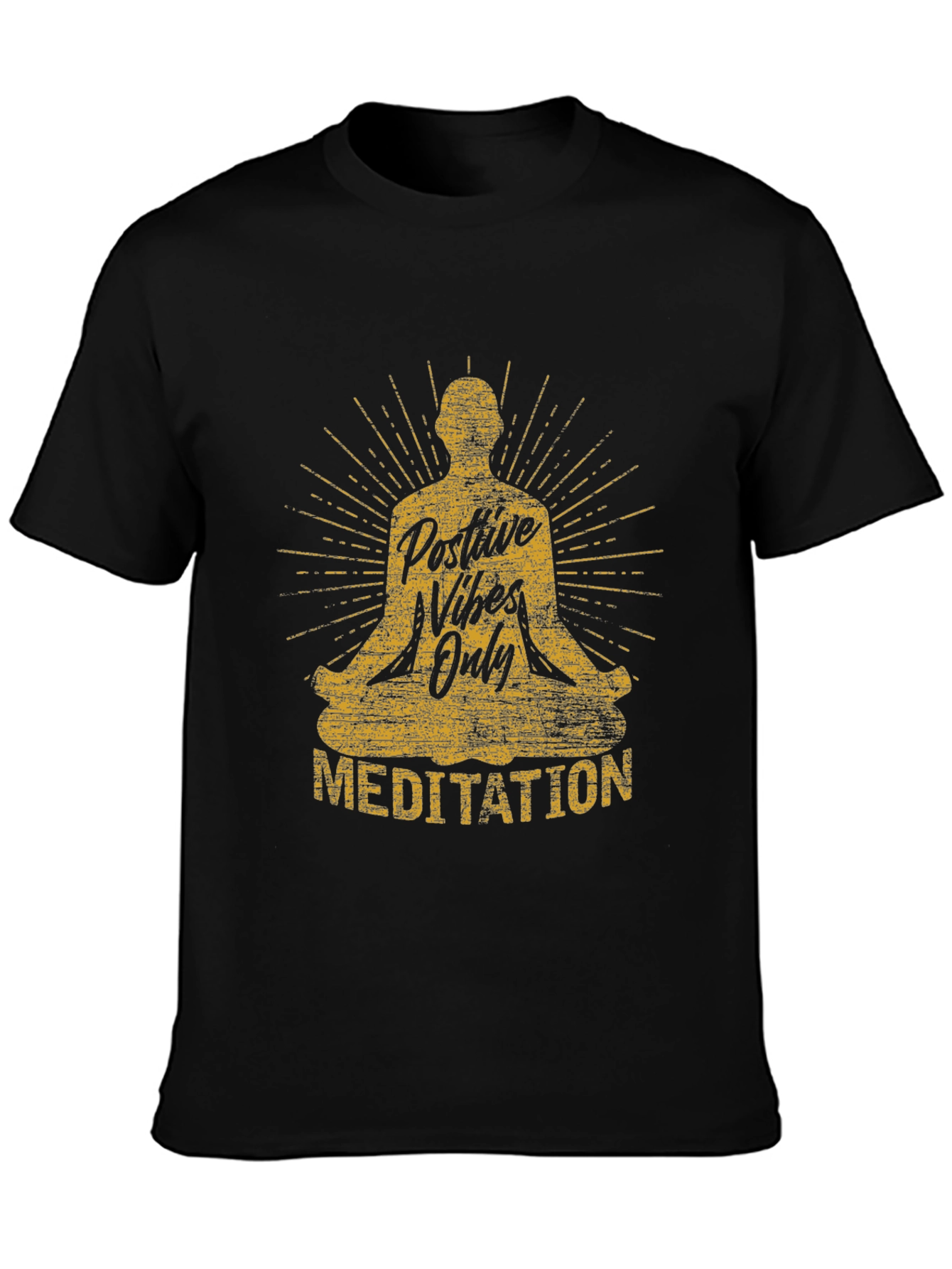 Positive Vibes Only Meditation Graphic T-Shirt