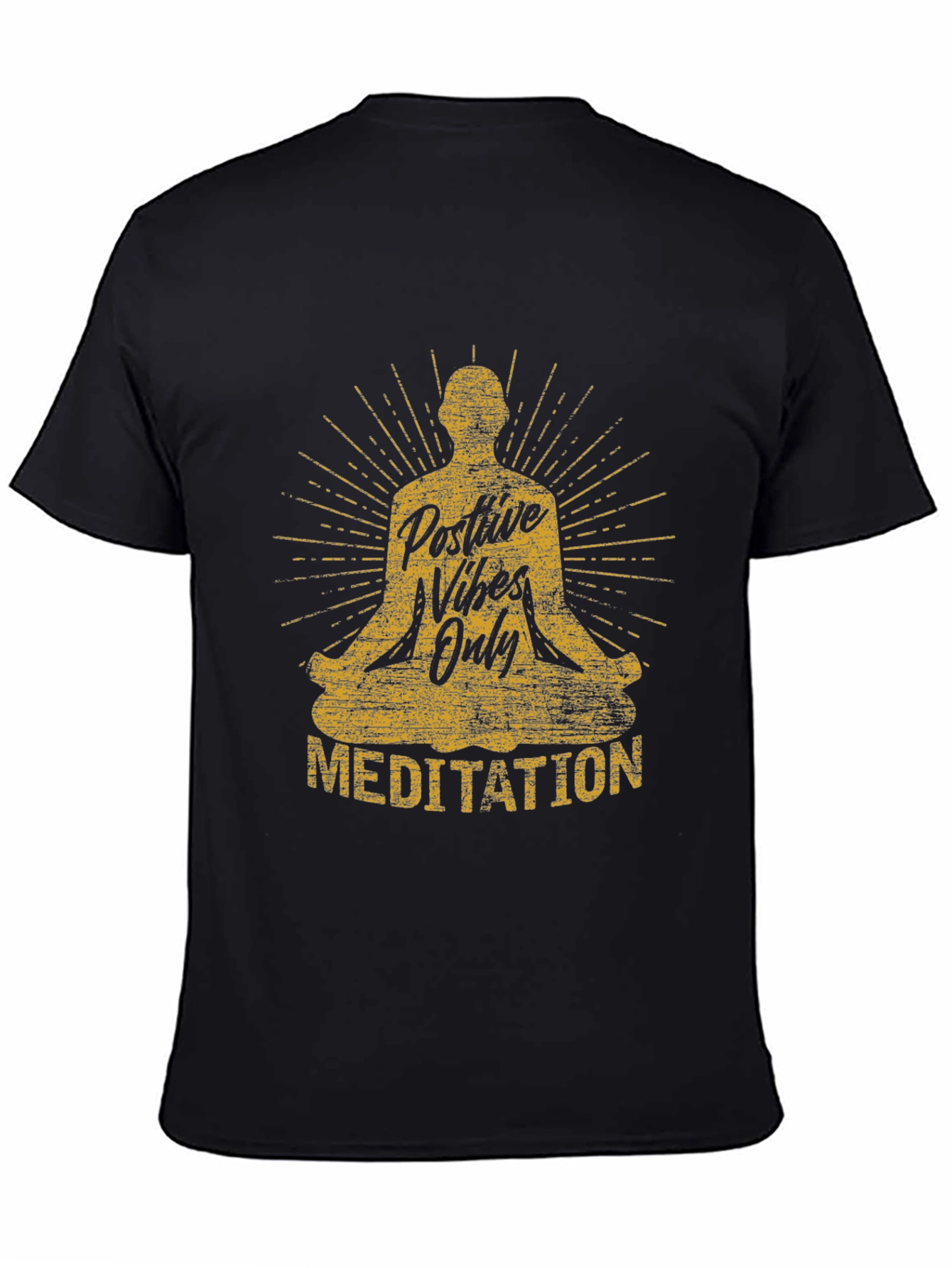 Positive Vibes Only Meditation Graphic T-Shirt