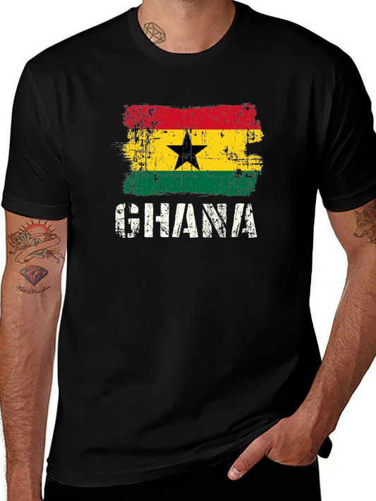 Ghana Flag T-Shirt - Distressed Graphic Tee