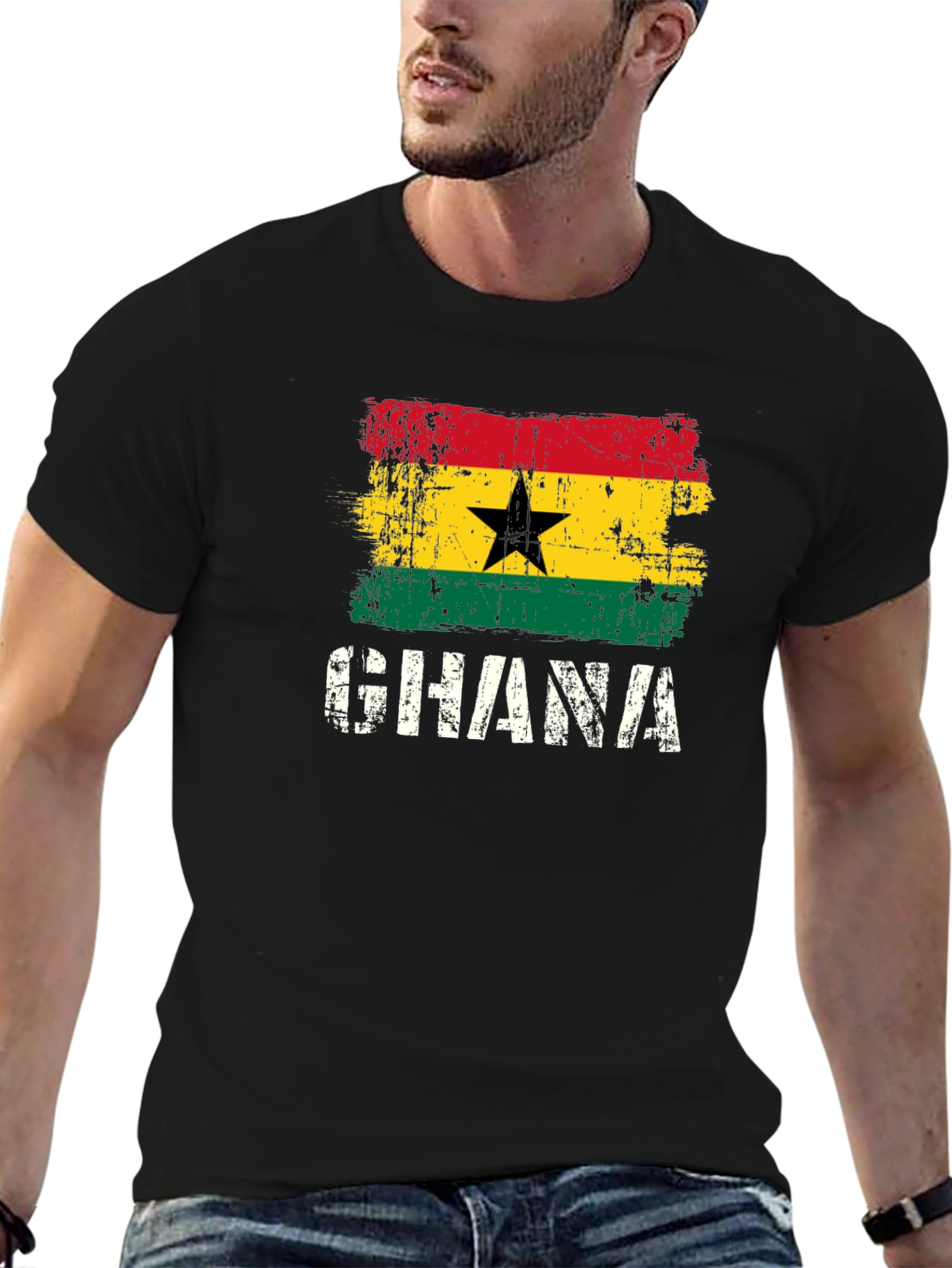 Ghana Flag T-Shirt - Distressed Graphic Tee