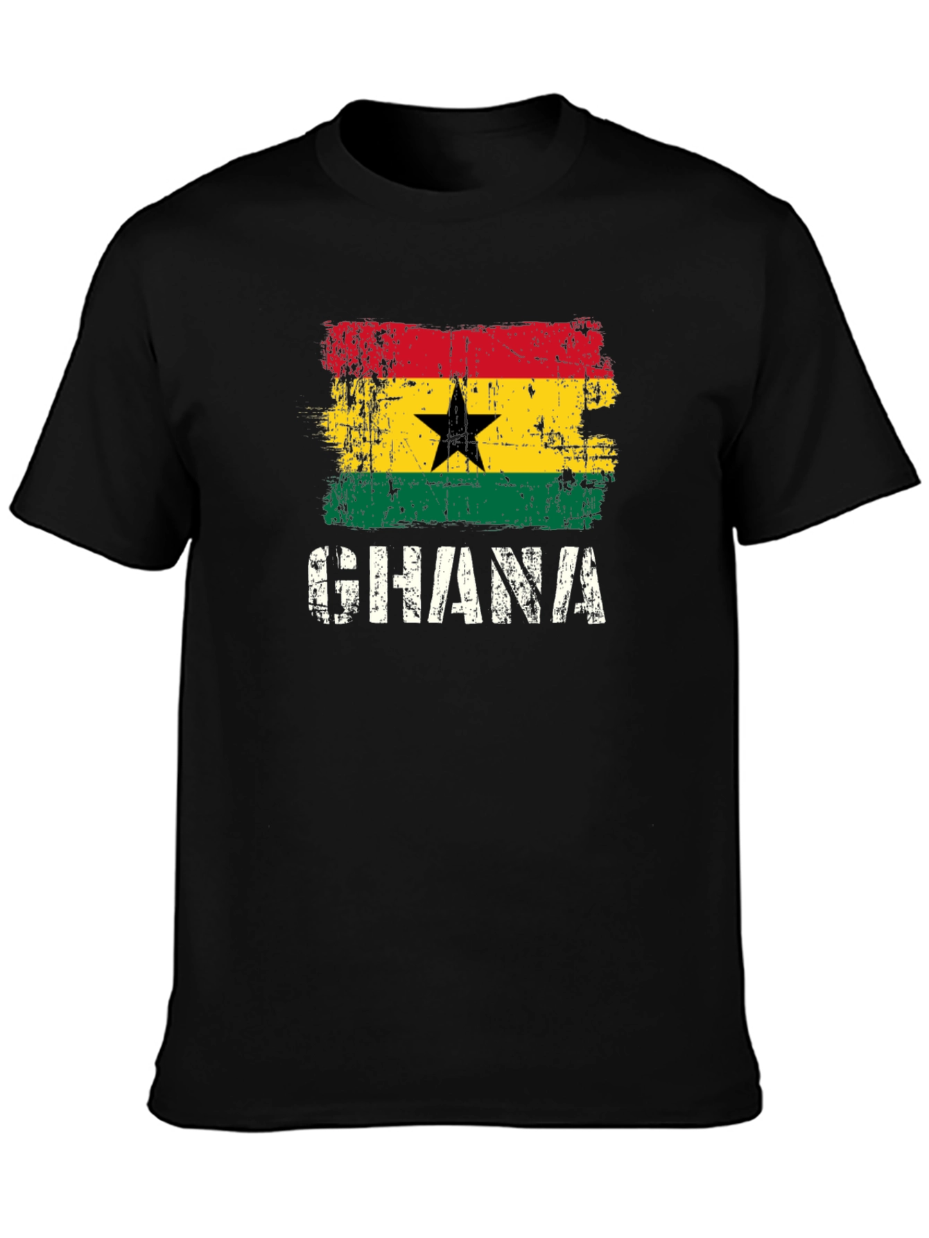 Ghana Flag T-Shirt - Distressed Graphic Tee