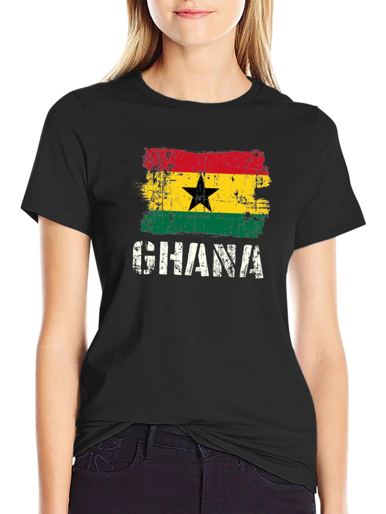 Ghana Flag T-Shirt - Distressed Graphic Tee